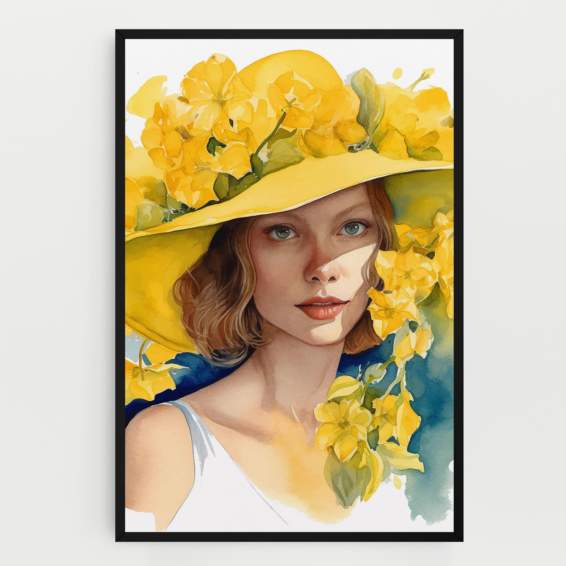 Vászonkép Yellow Hat Flowers mockup 0