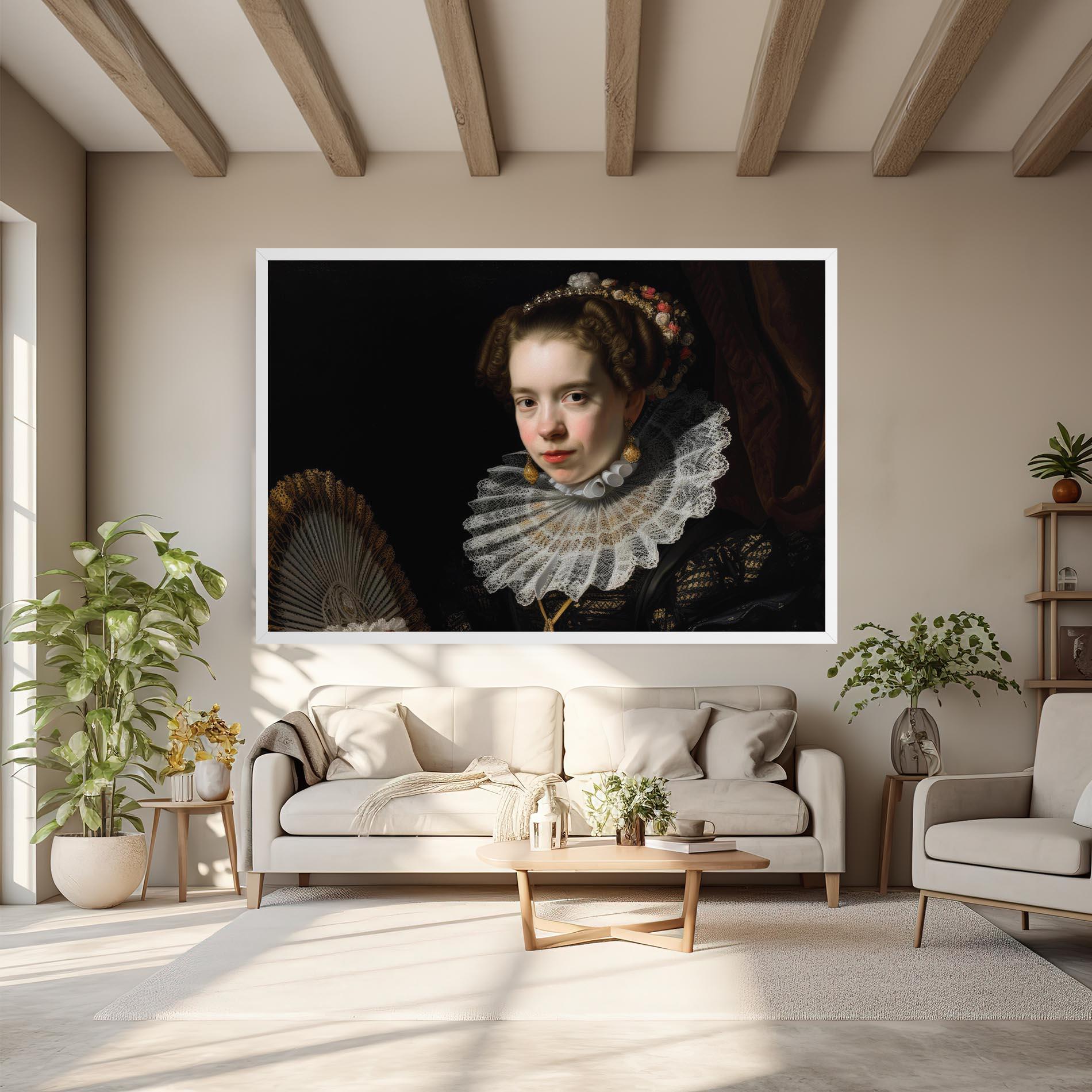 Vászonkép Baroque Lady Portrait mockup 6