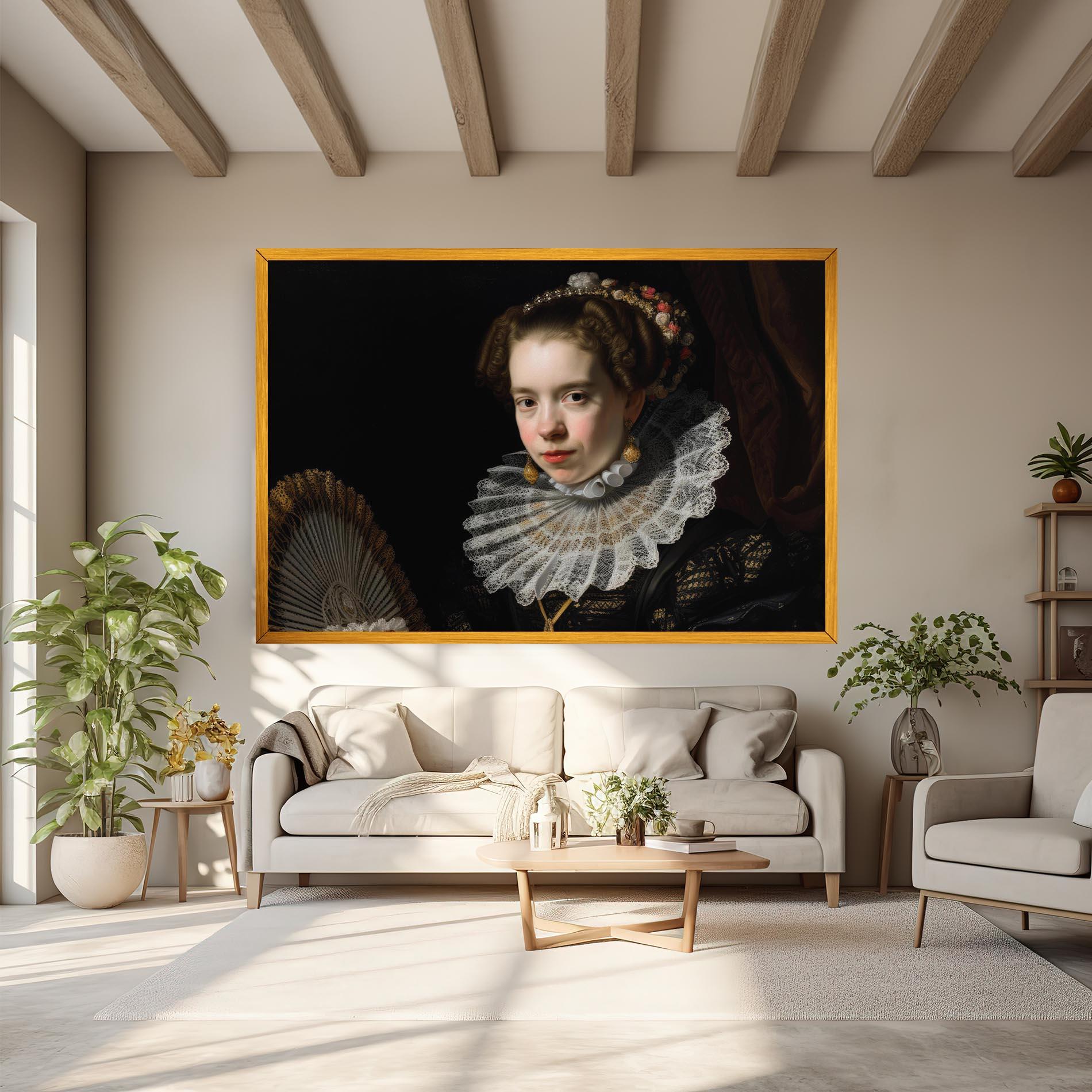 Vászonkép Baroque Lady Portrait mockup 6