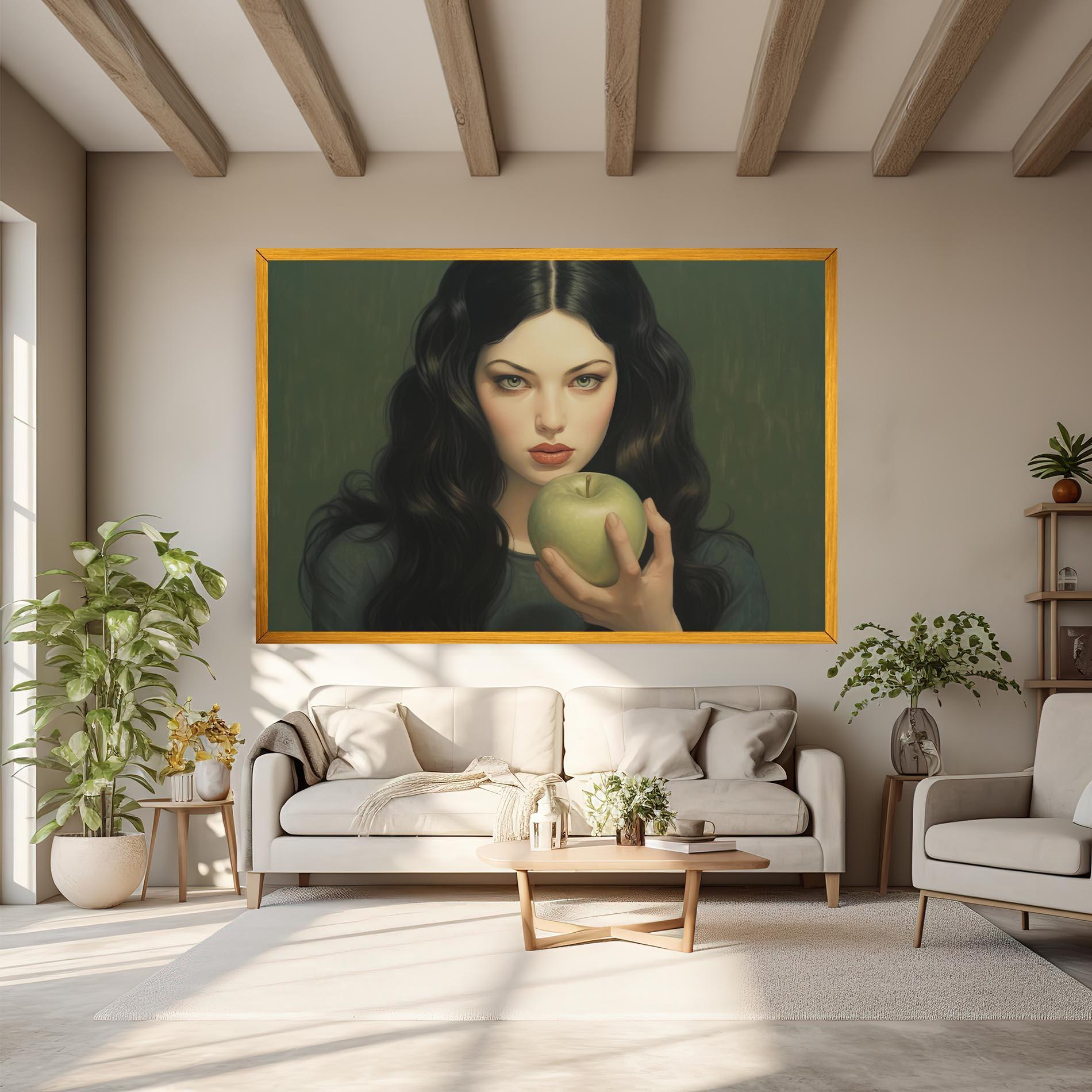 Vászonkép Green Apple Painting mockup 6