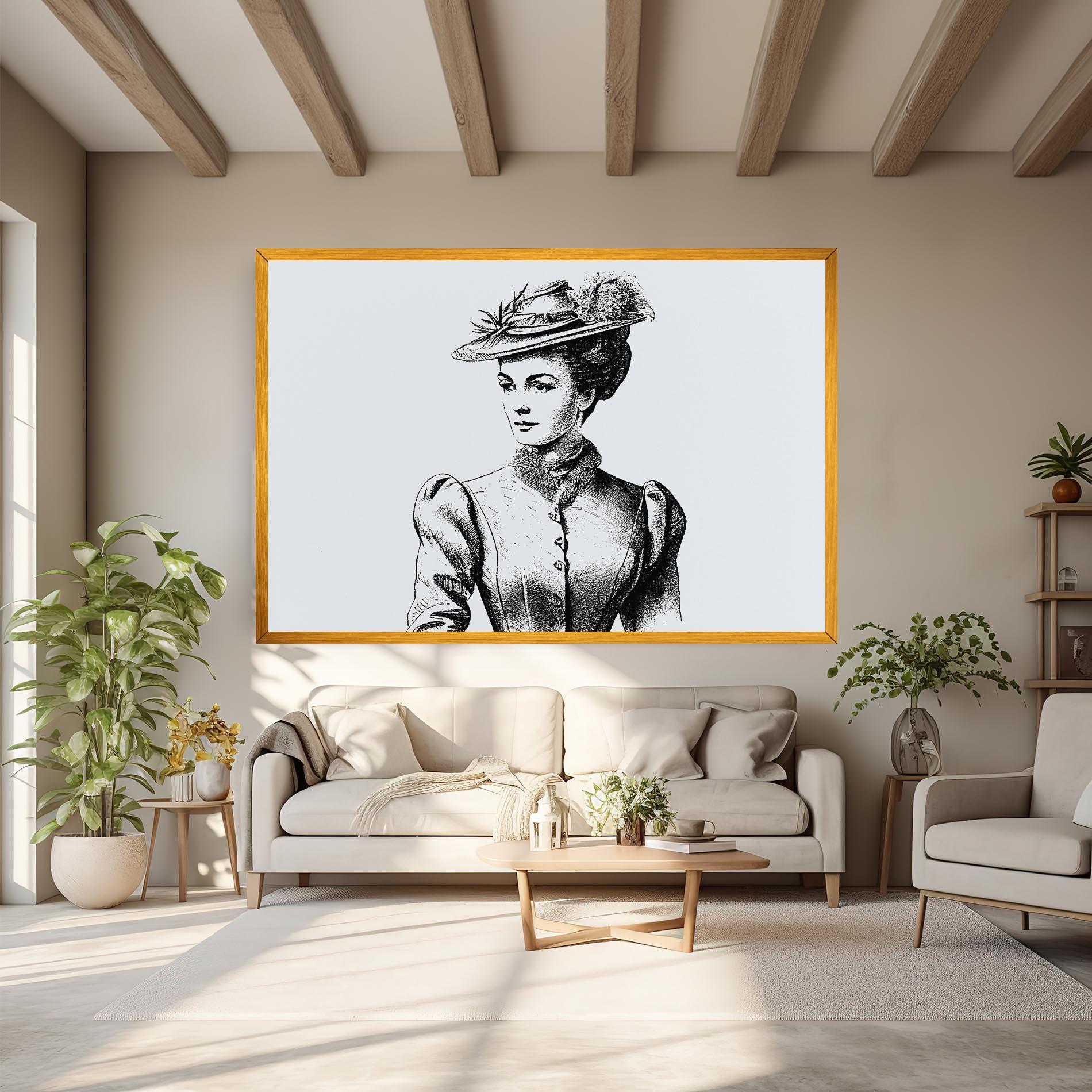 Vászonkép Noble Lady Hat mockup 6