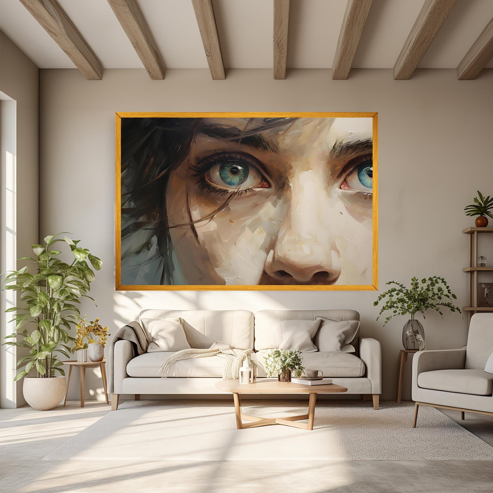 Vászonkép Vintage Blue Eyes Art mockup 6