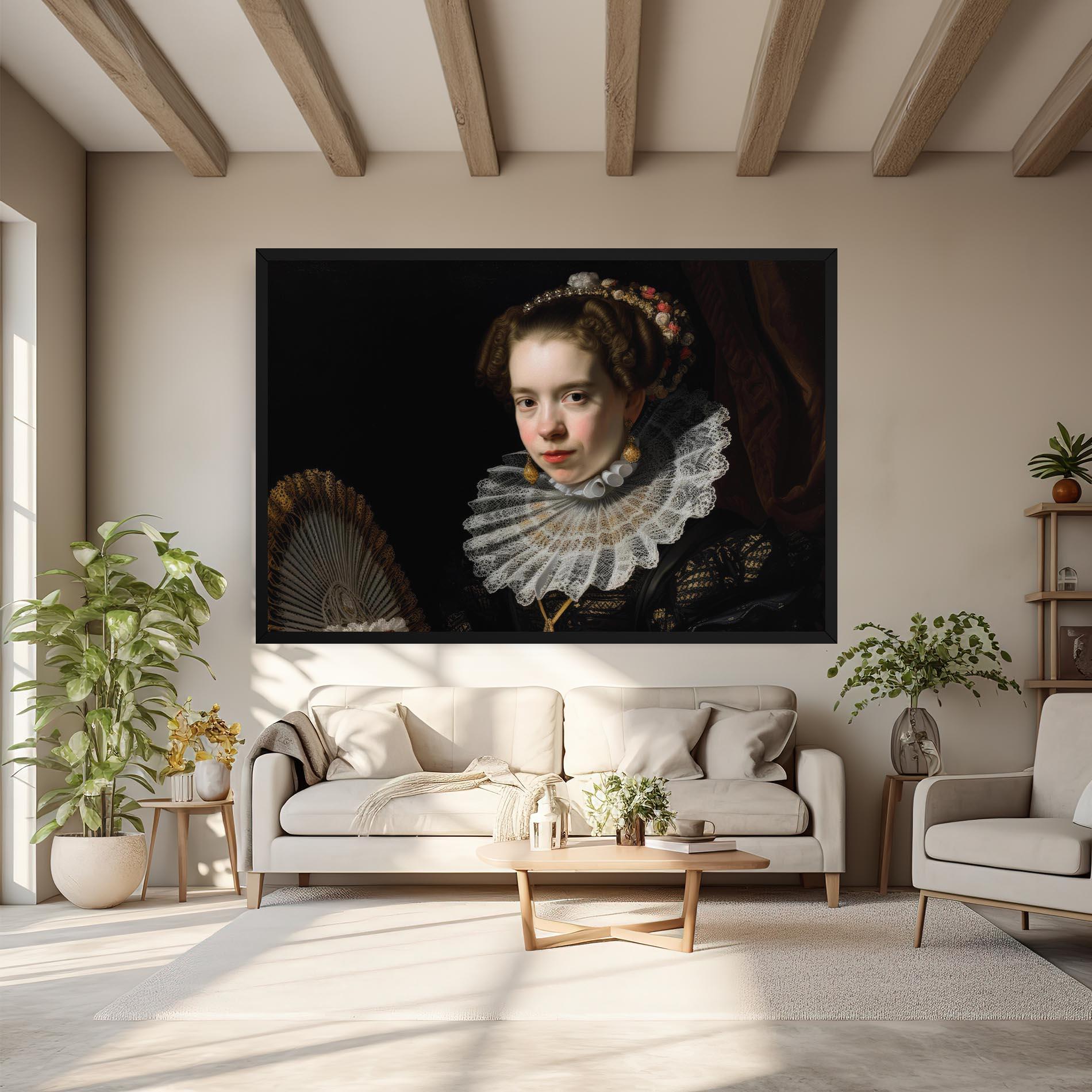 Vászonkép Baroque Lady Portrait mockup 6