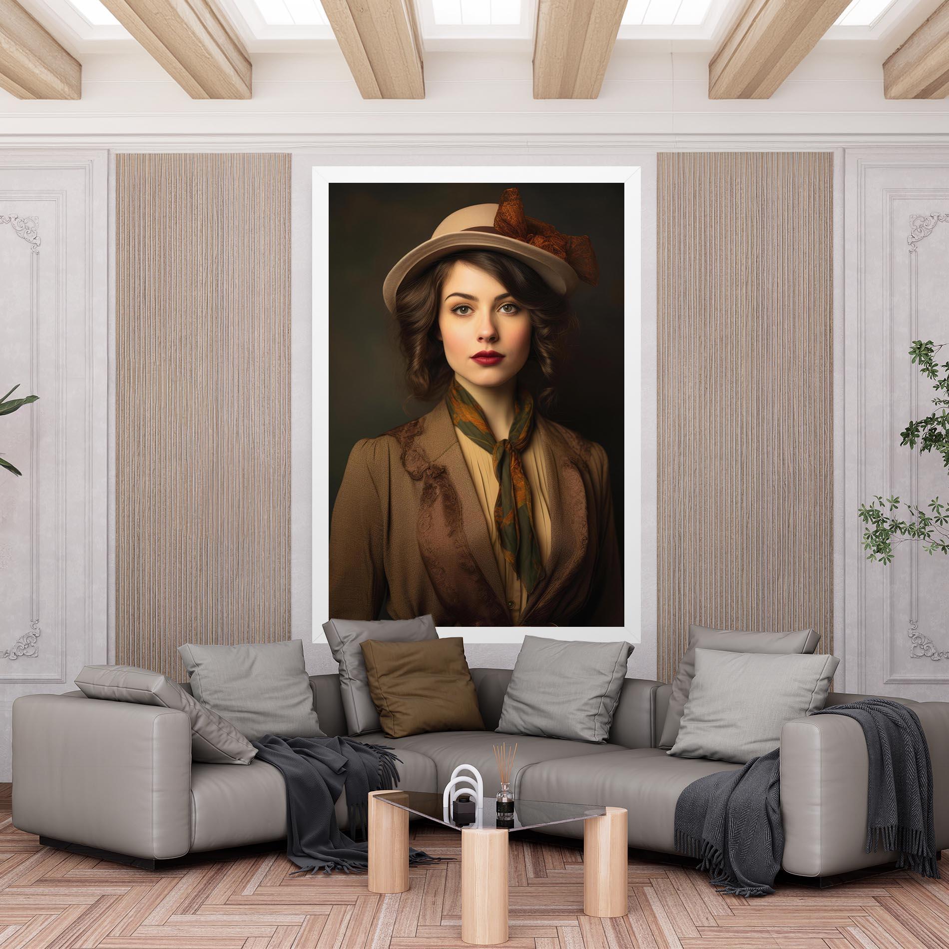 Vászonkép Cream Vintage Hat mockup 6