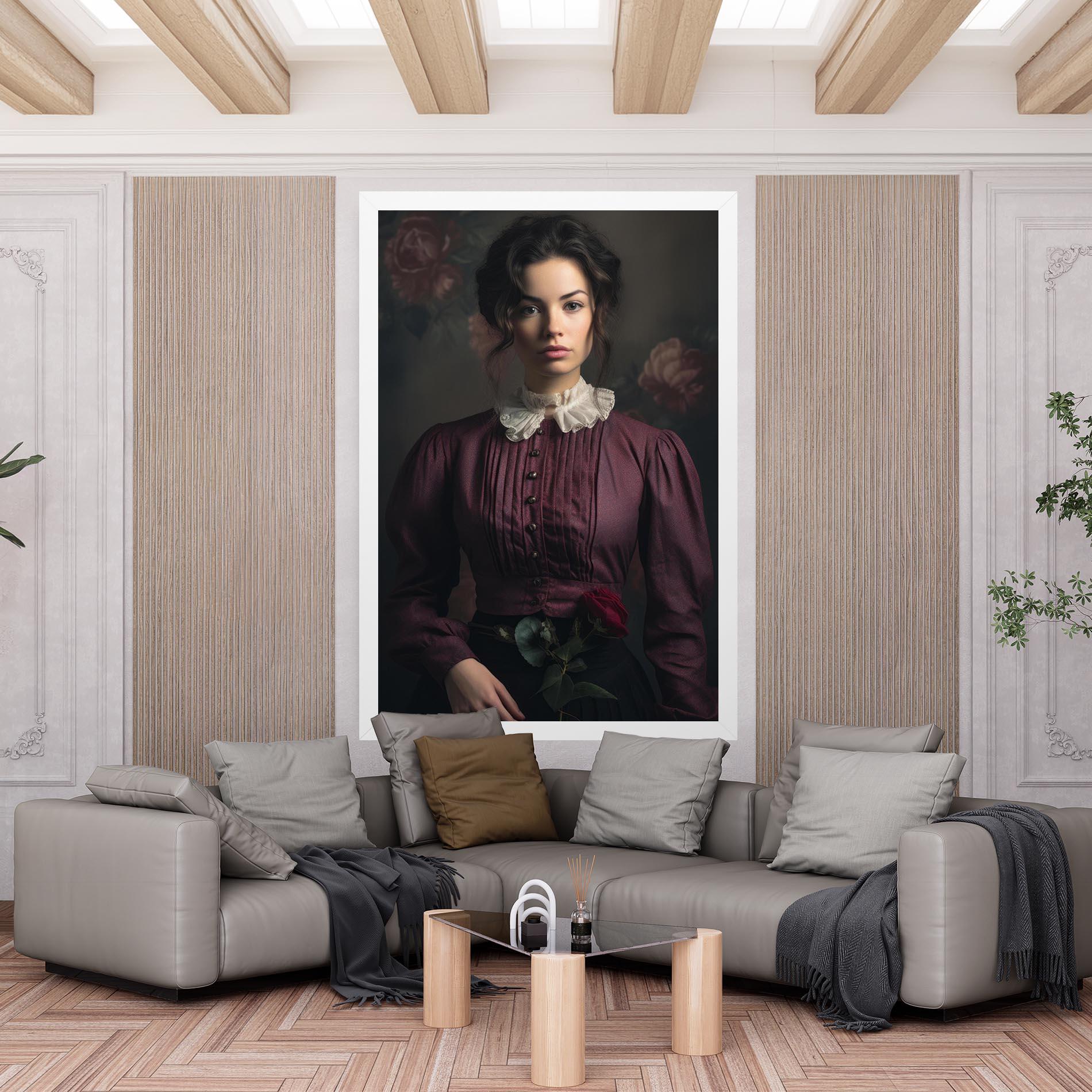 Vászonkép Holding Vintage Rose mockup 6