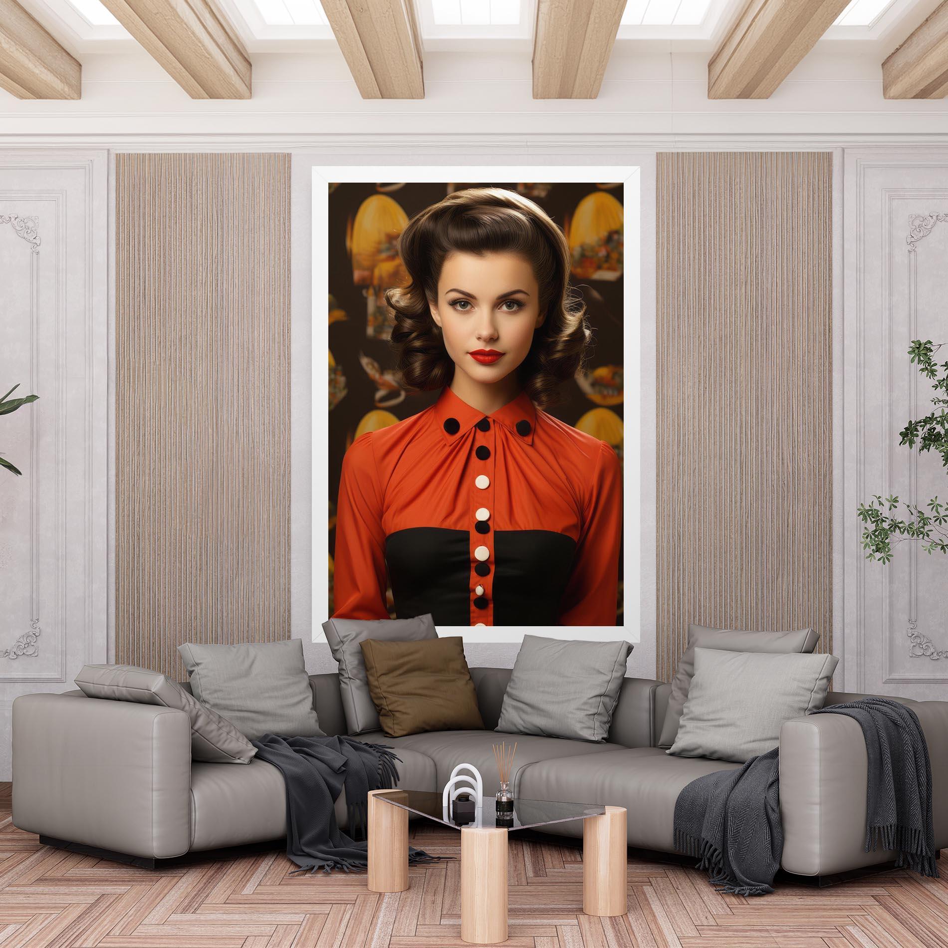 Vászonkép Vintage Red Black mockup 6