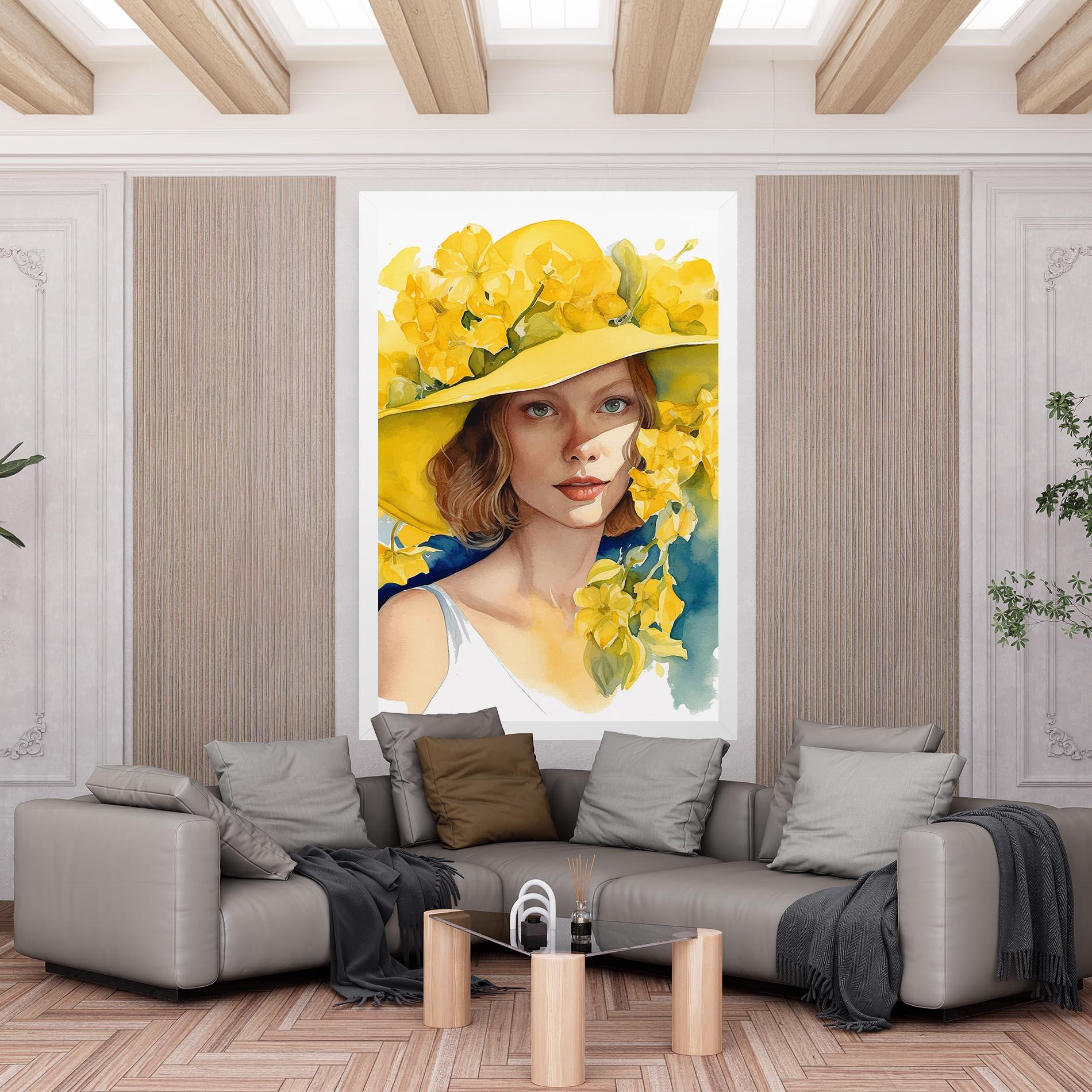 Vászonkép Yellow Hat Flowers mockup 6