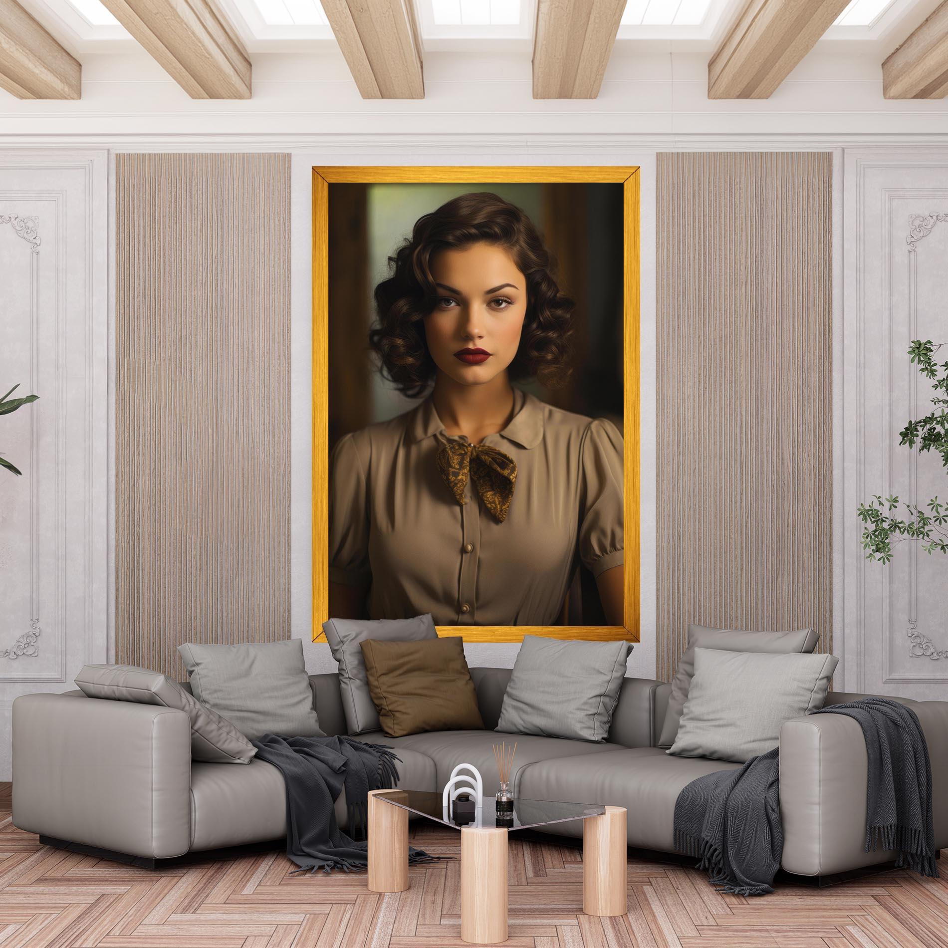 Vászonkép Beige Vintage Blouse mockup 6