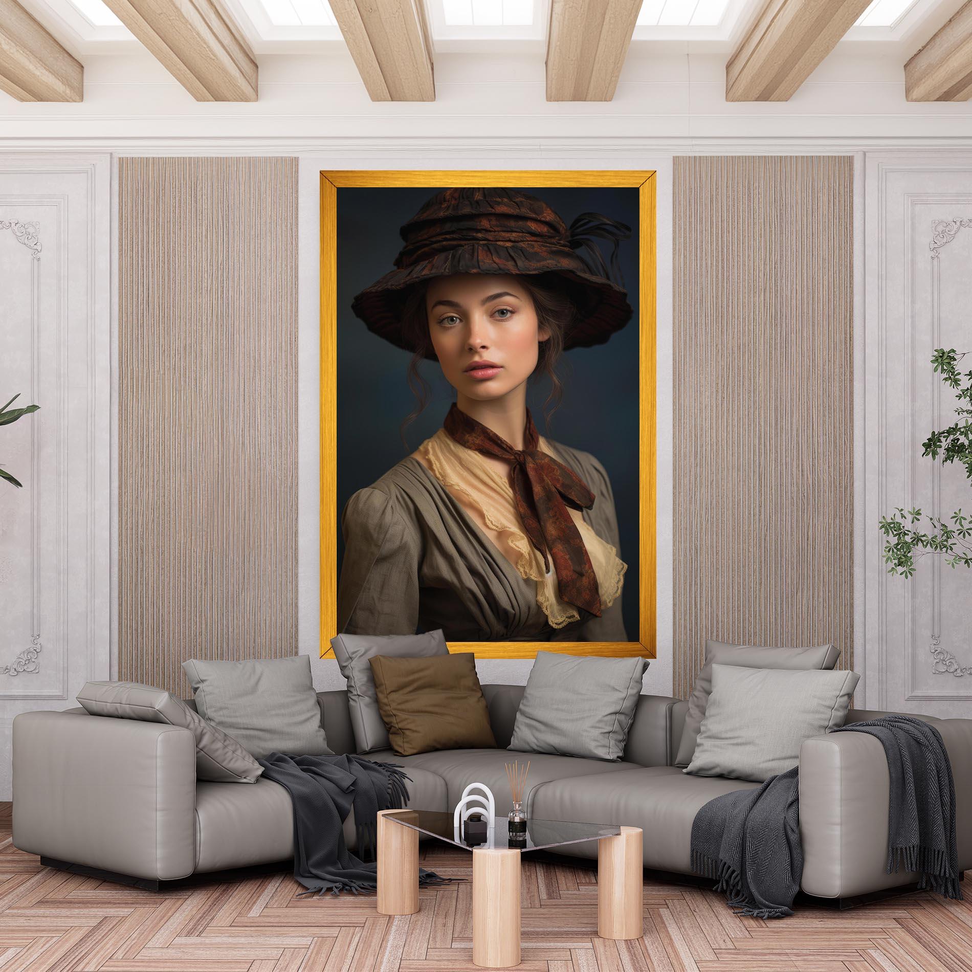 Vászonkép Brown Vintage Hat mockup 6