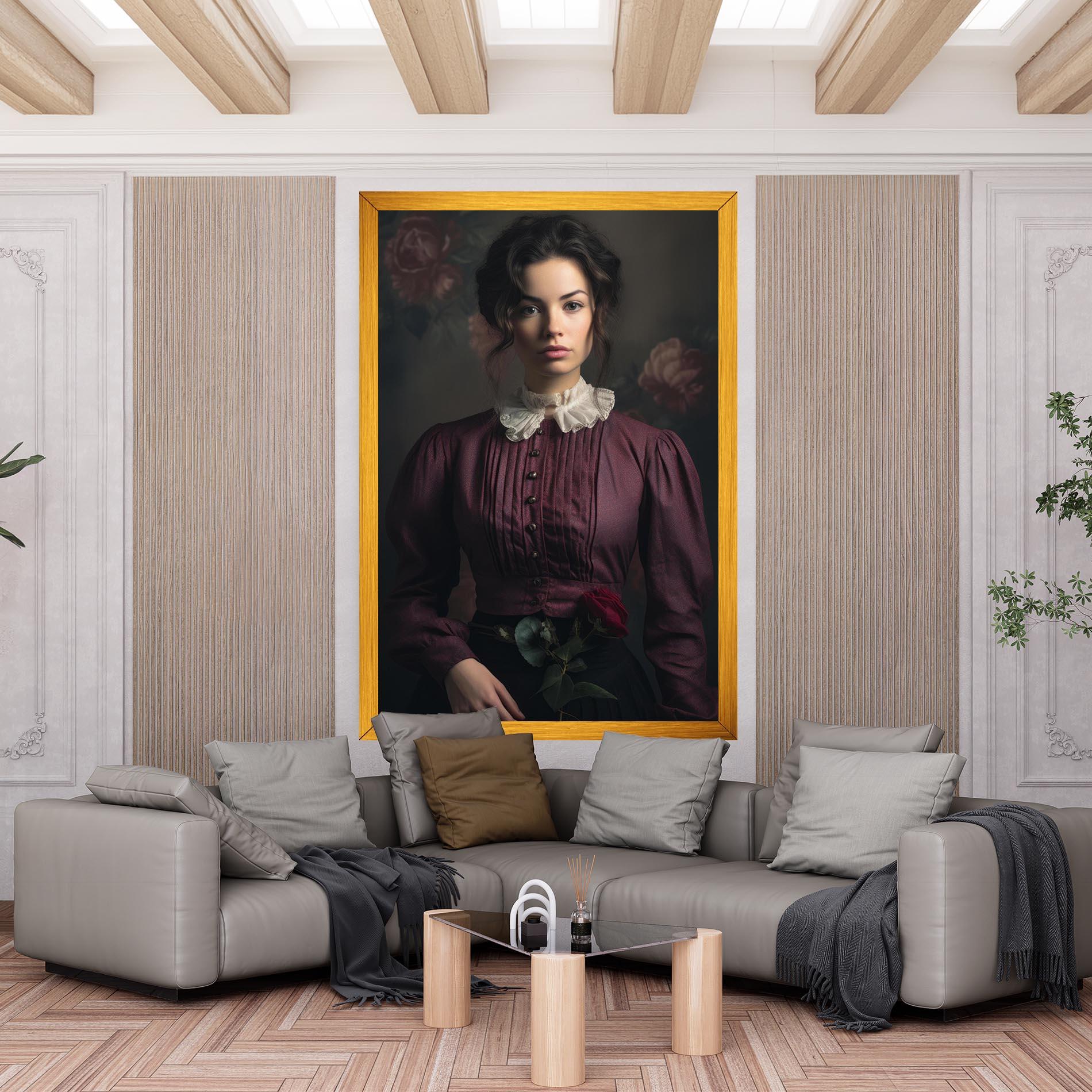 Vászonkép Holding Vintage Rose mockup 6