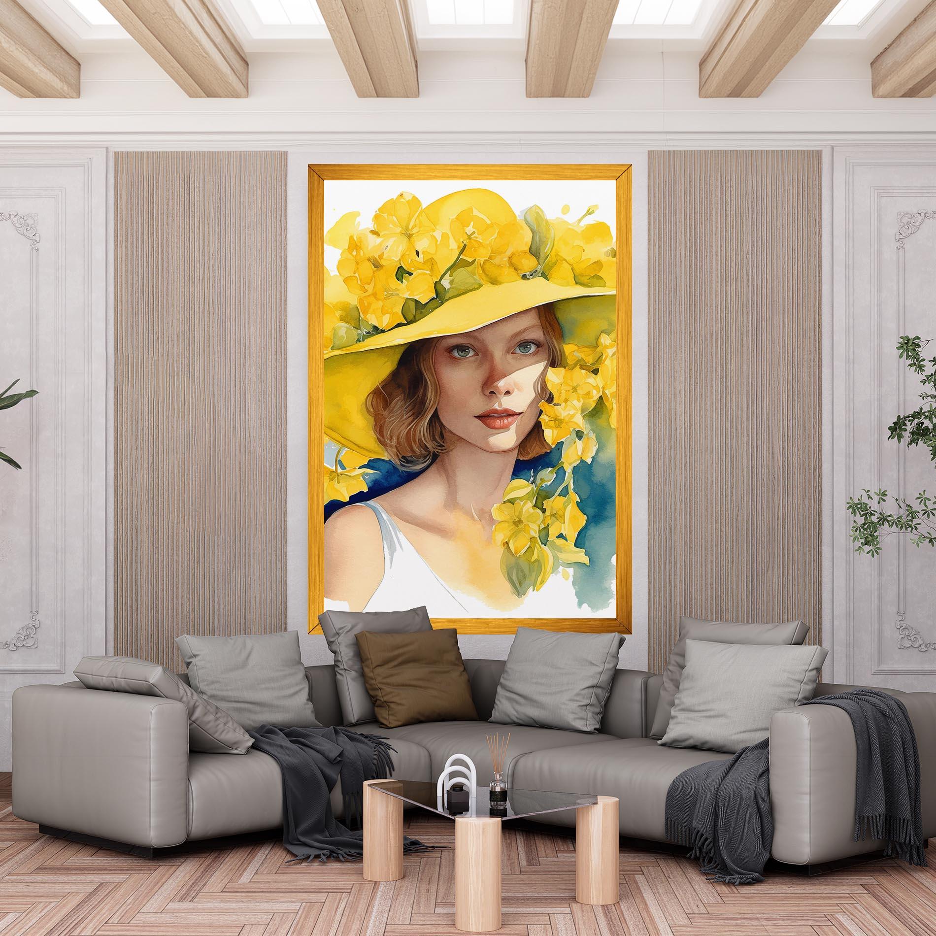 Vászonkép Yellow Hat Flowers mockup 6