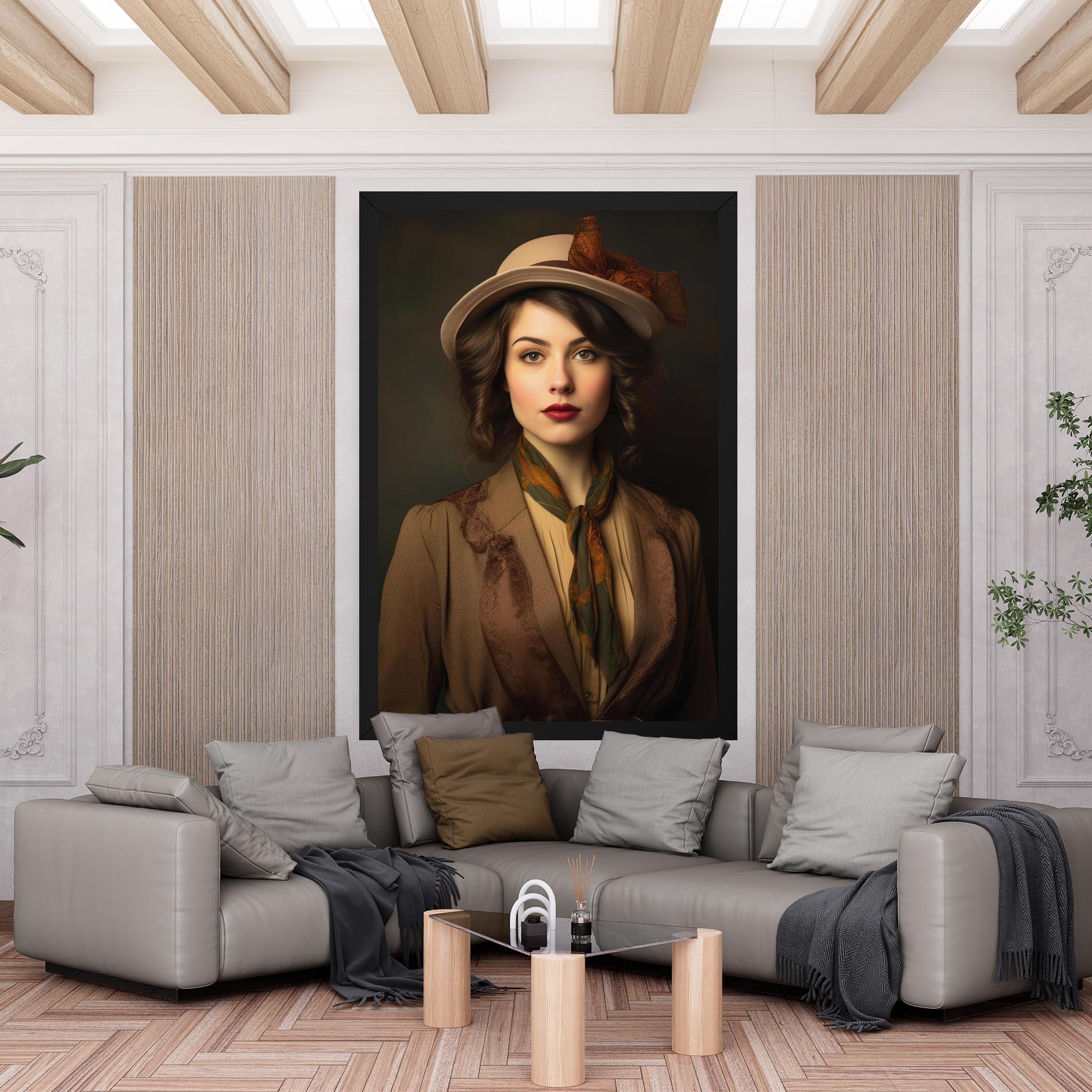 Vászonkép Cream Vintage Hat mockup 6