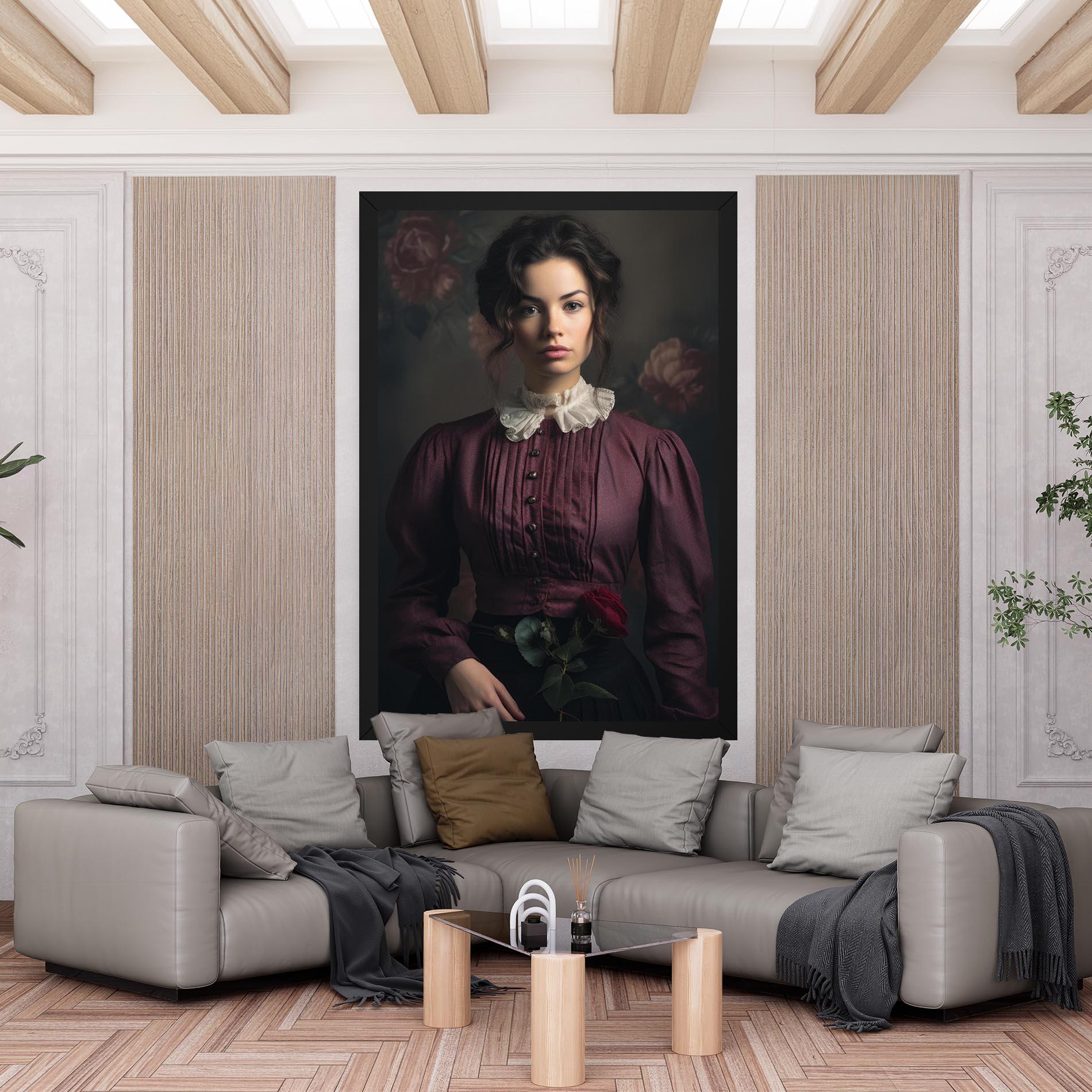 Vászonkép Holding Vintage Rose mockup 6