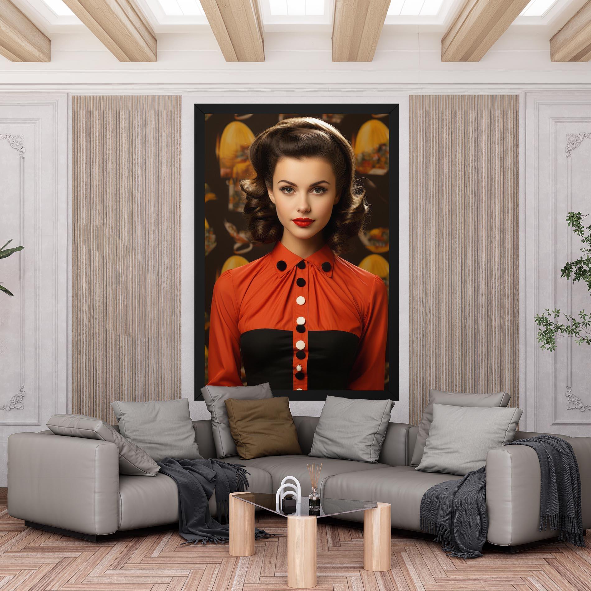 Vászonkép Vintage Red Black mockup 6