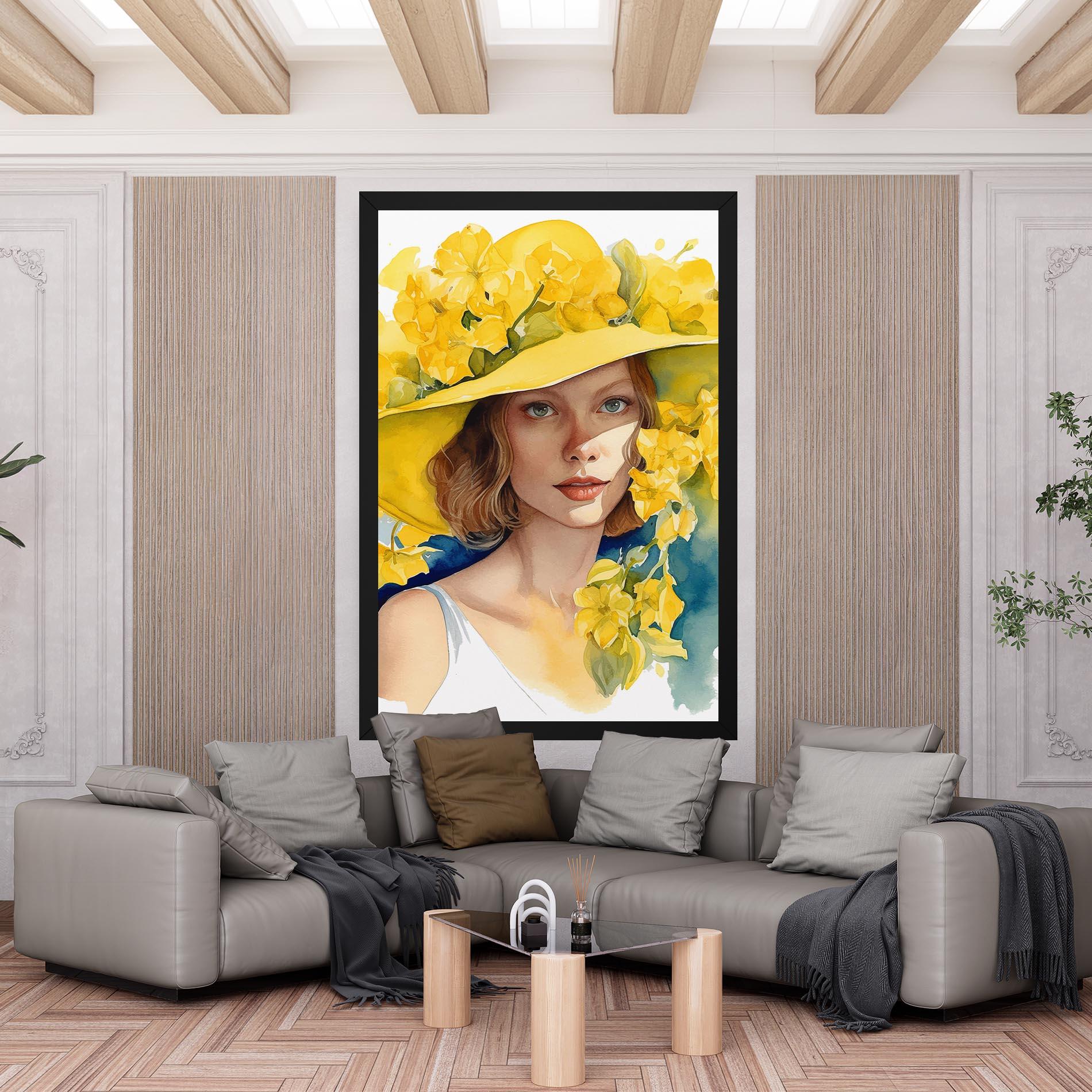 Vászonkép Yellow Hat Flowers mockup 6
