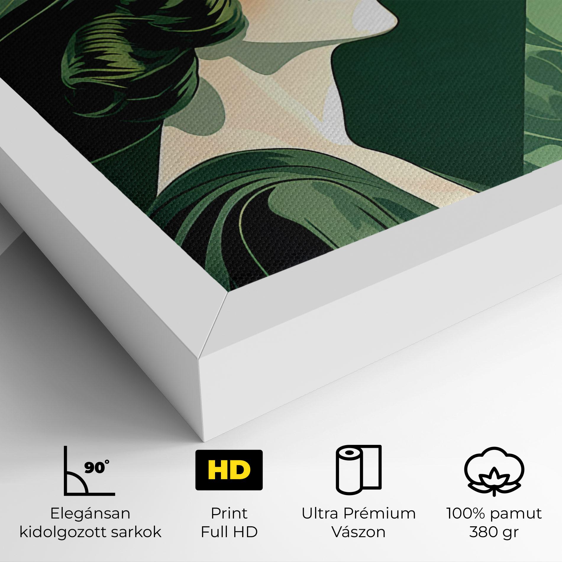 Vászonkép Green Woman Painting mockup 4