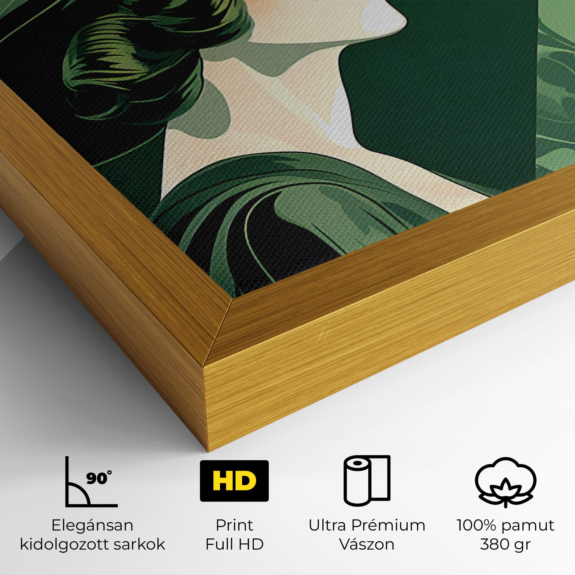 Vászonkép Green Woman Painting mockup 4