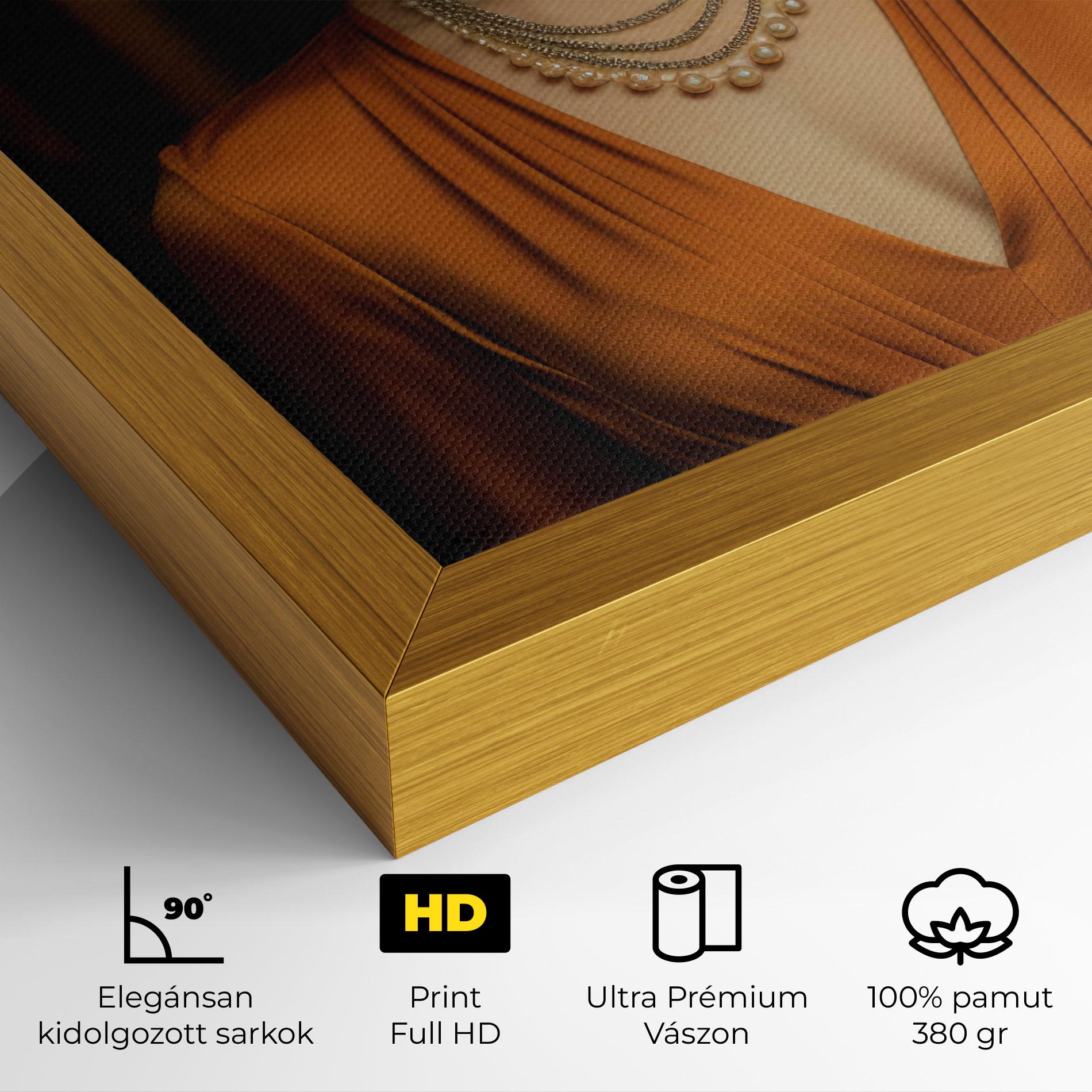 Vászonkép Orange Blouse Pearls mockup 4