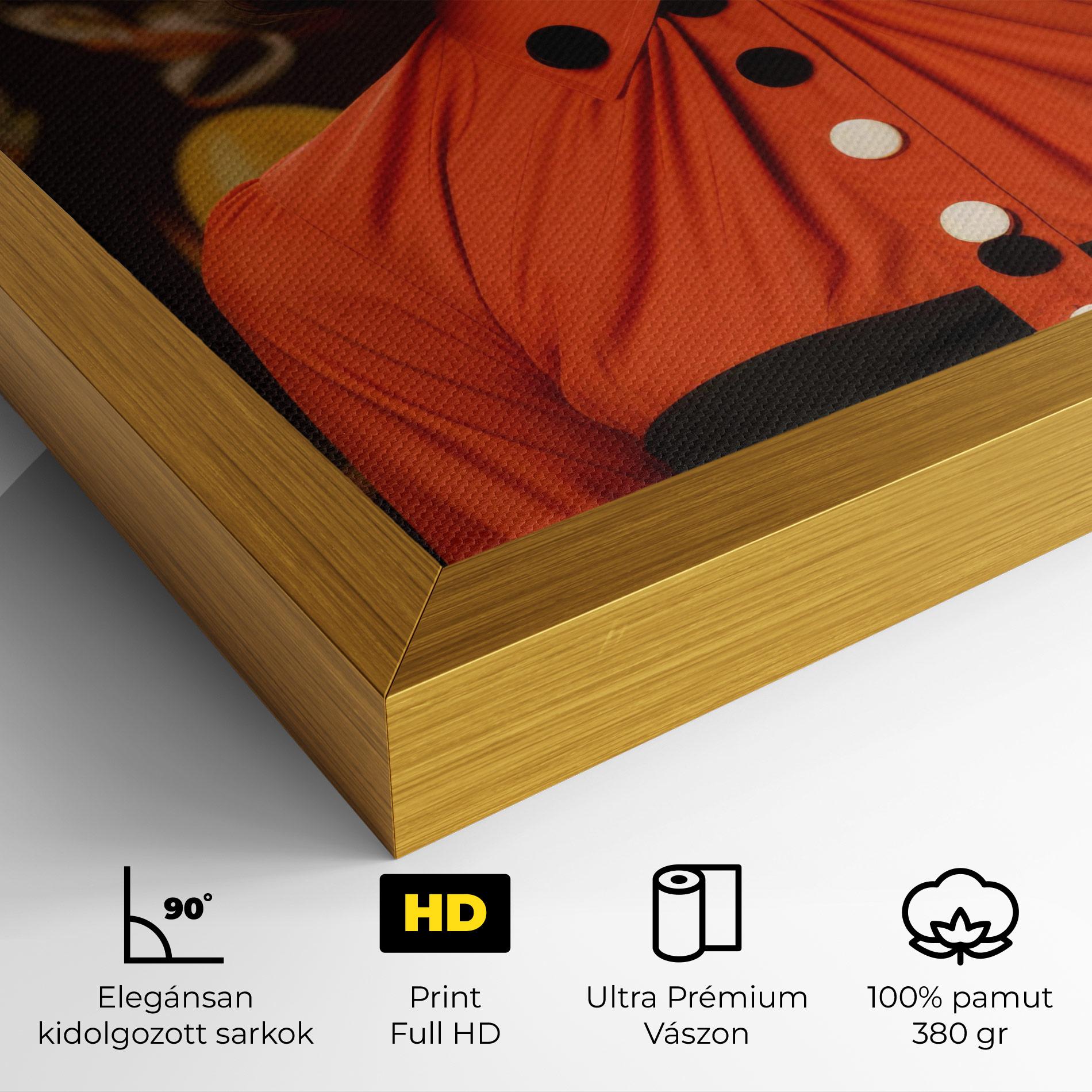 Vászonkép Vintage Red Black mockup 4