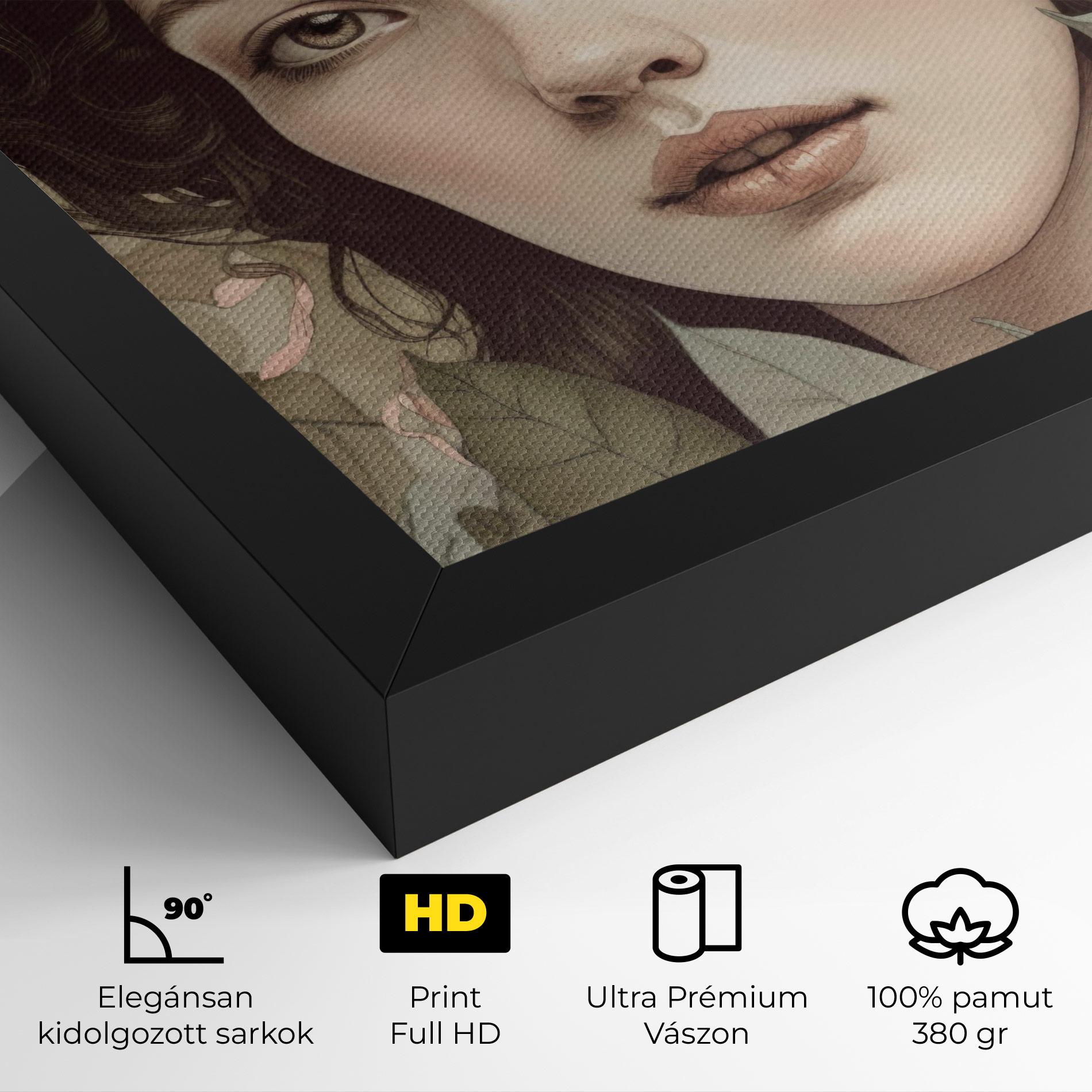 Vászonkép Beautiful Vintage Portrait mockup 4