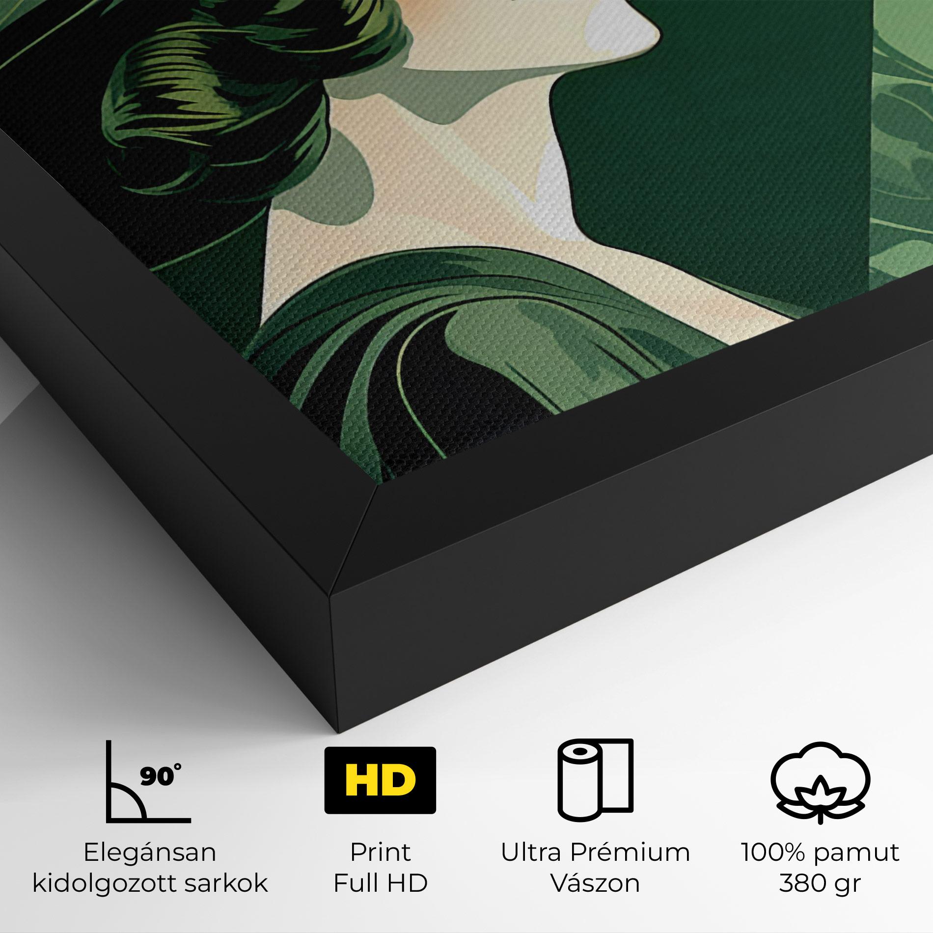 Vászonkép Green Woman Painting mockup 4