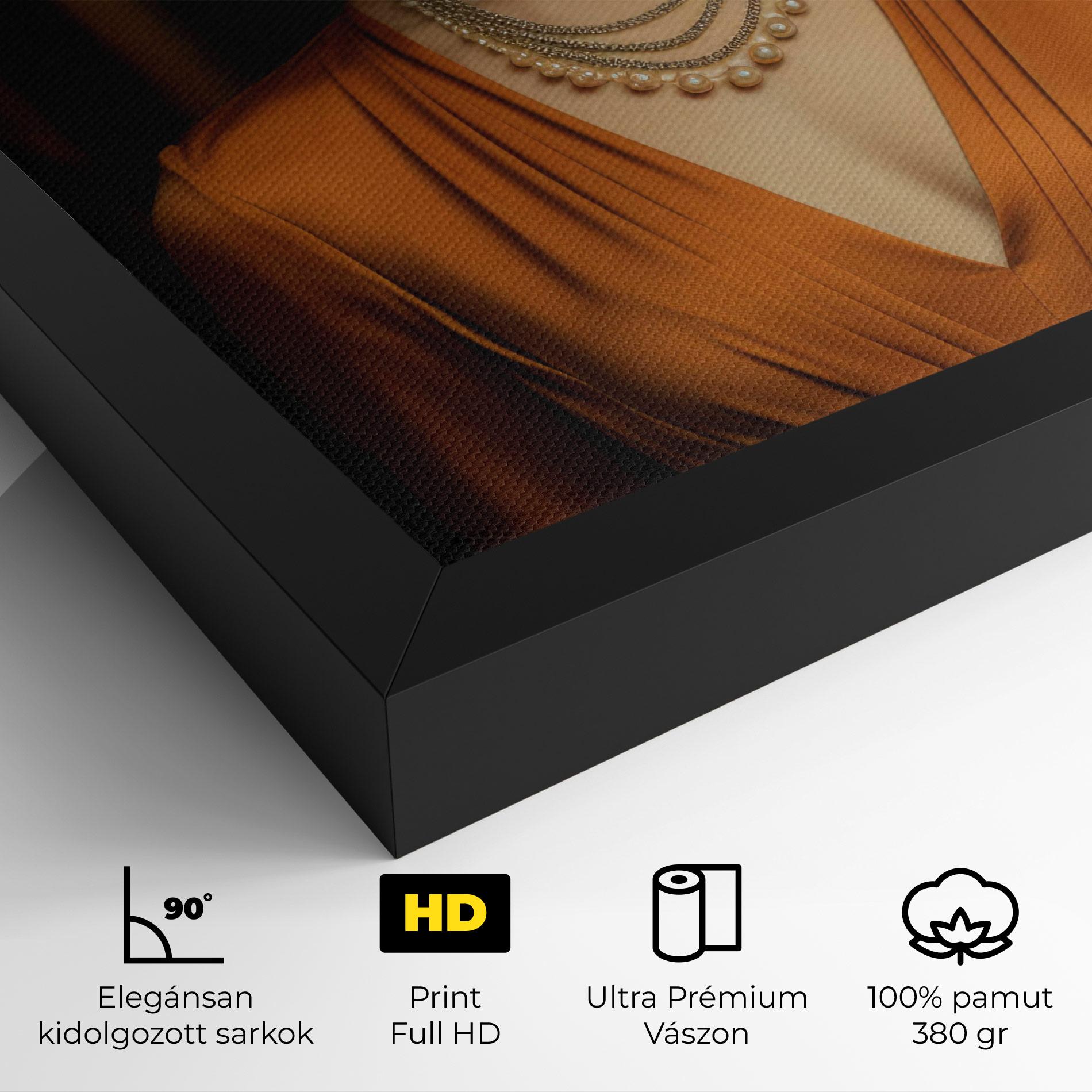 Vászonkép Orange Blouse Pearls mockup 4