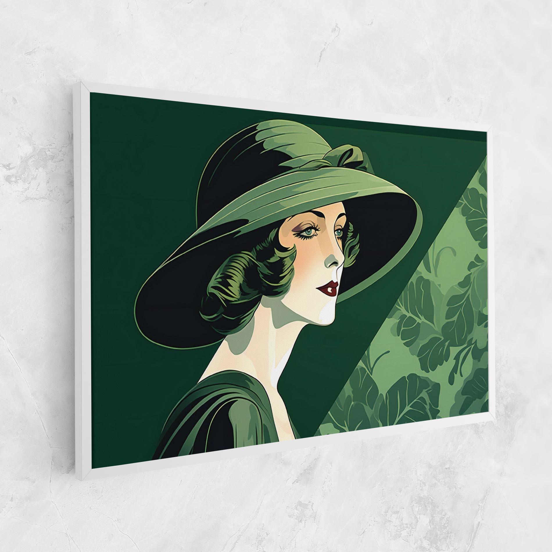 Vászonkép Green Woman Painting mockup 1