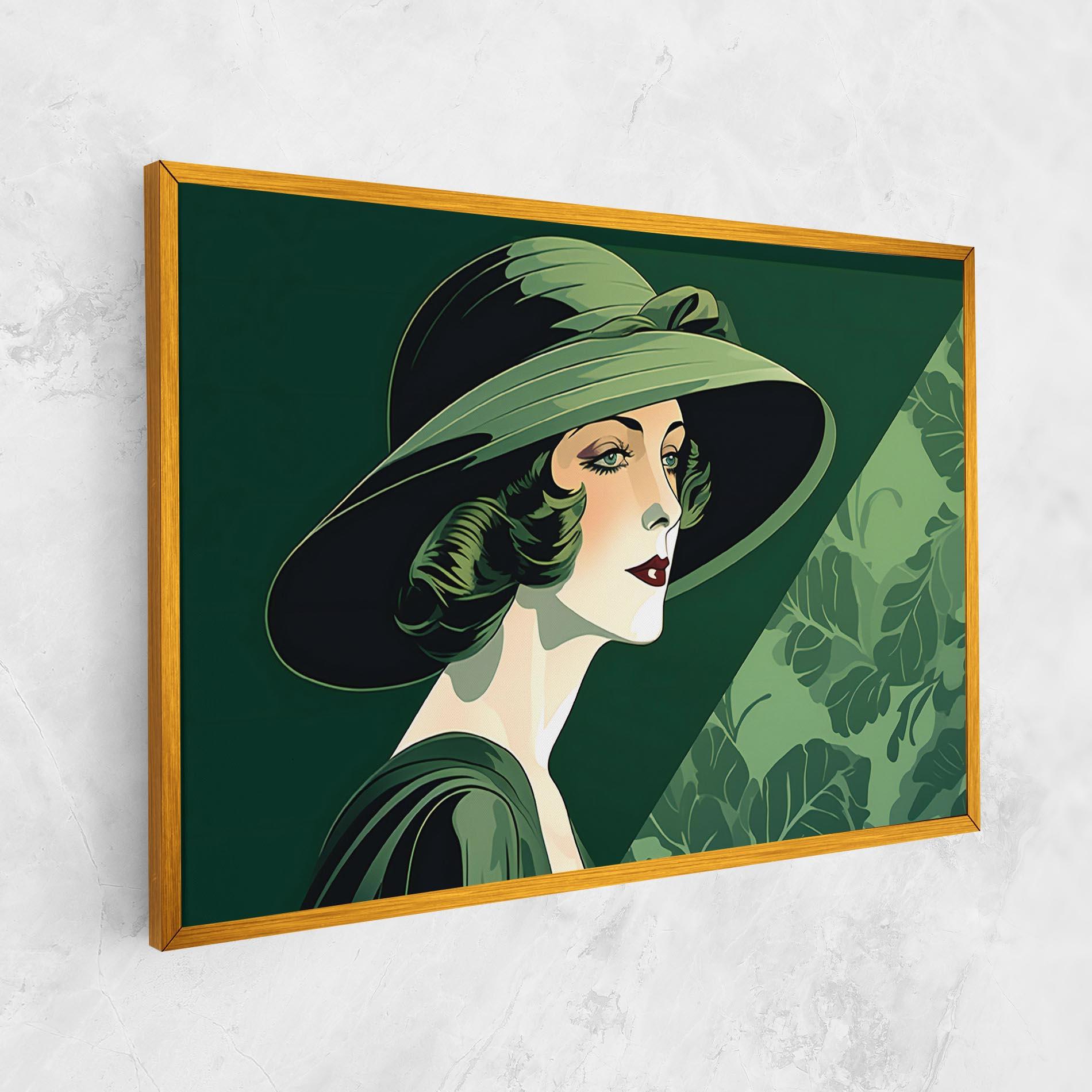 Vászonkép Green Woman Painting mockup 1