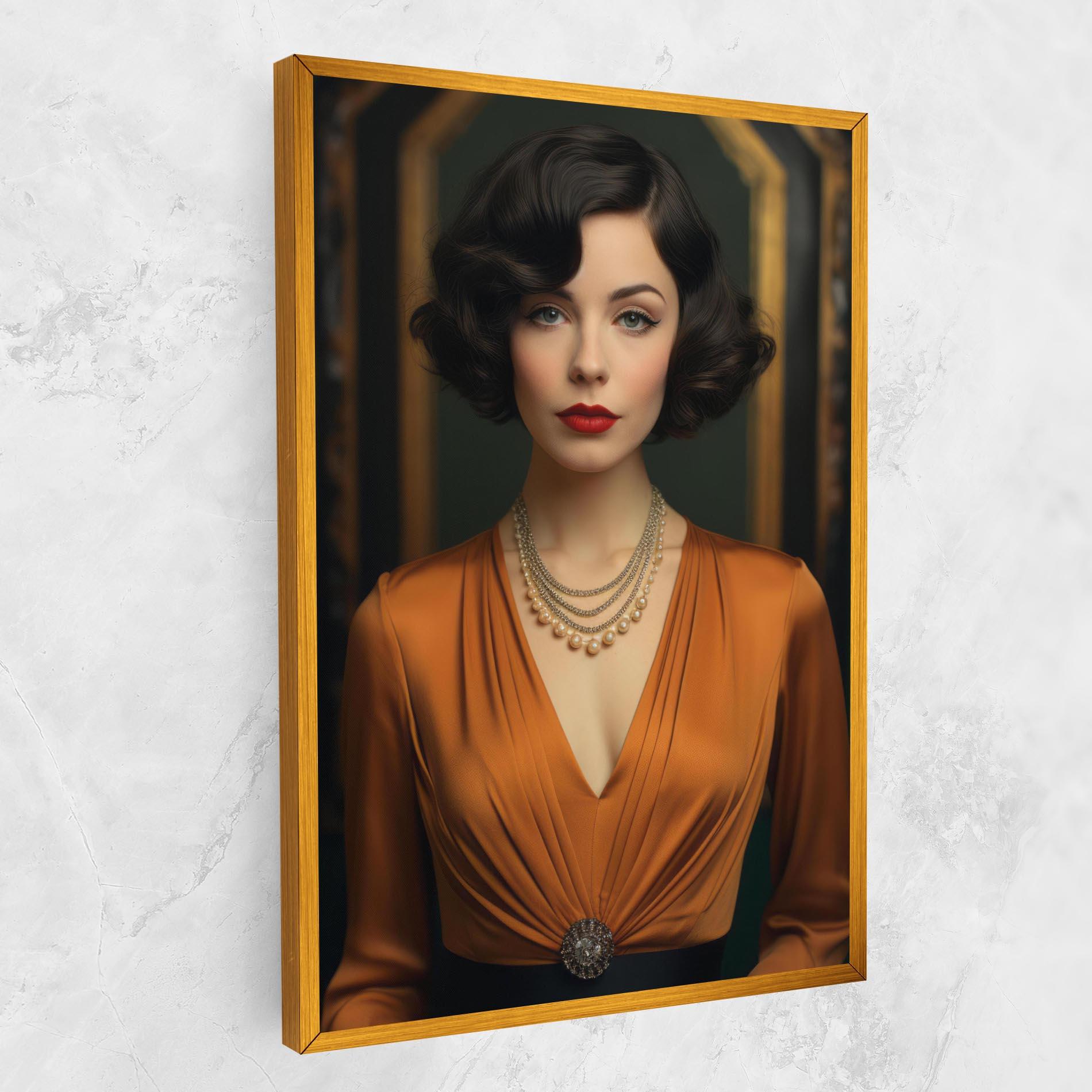 Vászonkép Orange Blouse Pearls mockup 1