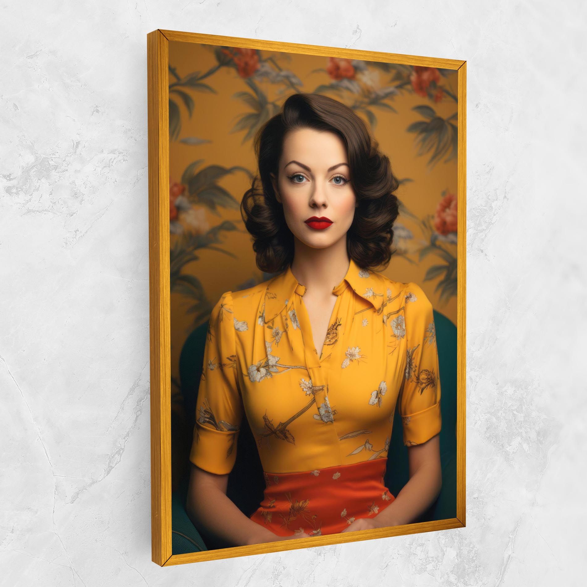 Yellow Red Dress mockup 1