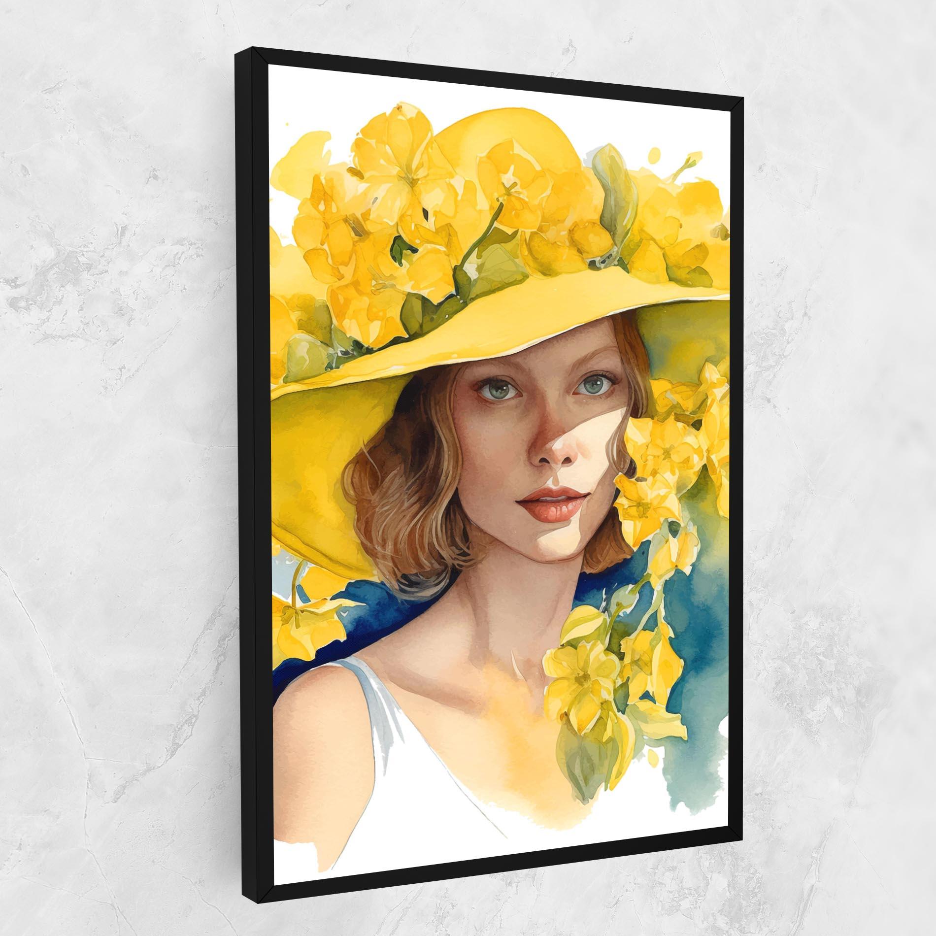 Vászonkép Yellow Hat Flowers mockup 1