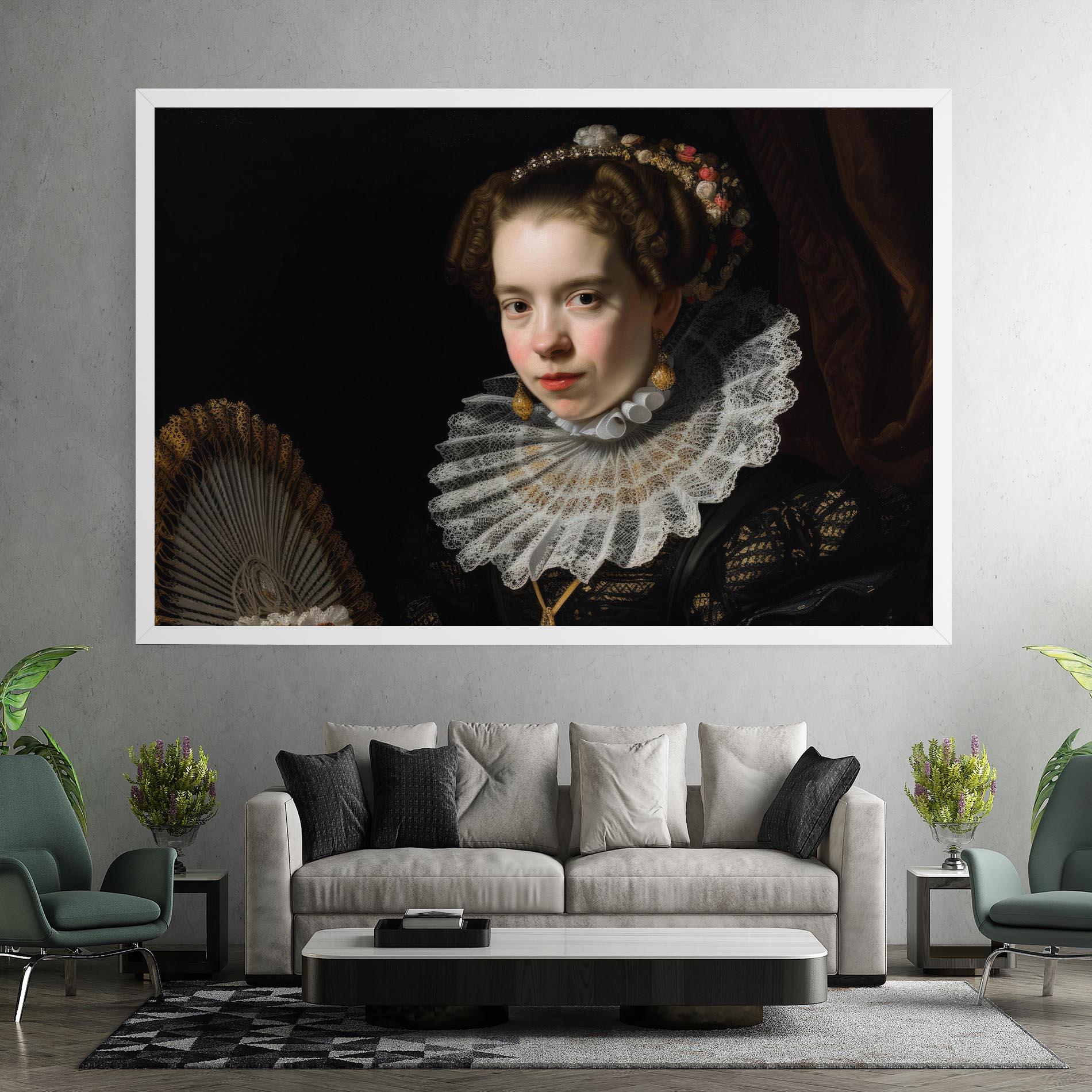 Vászonkép Baroque Lady Portrait mockup 7