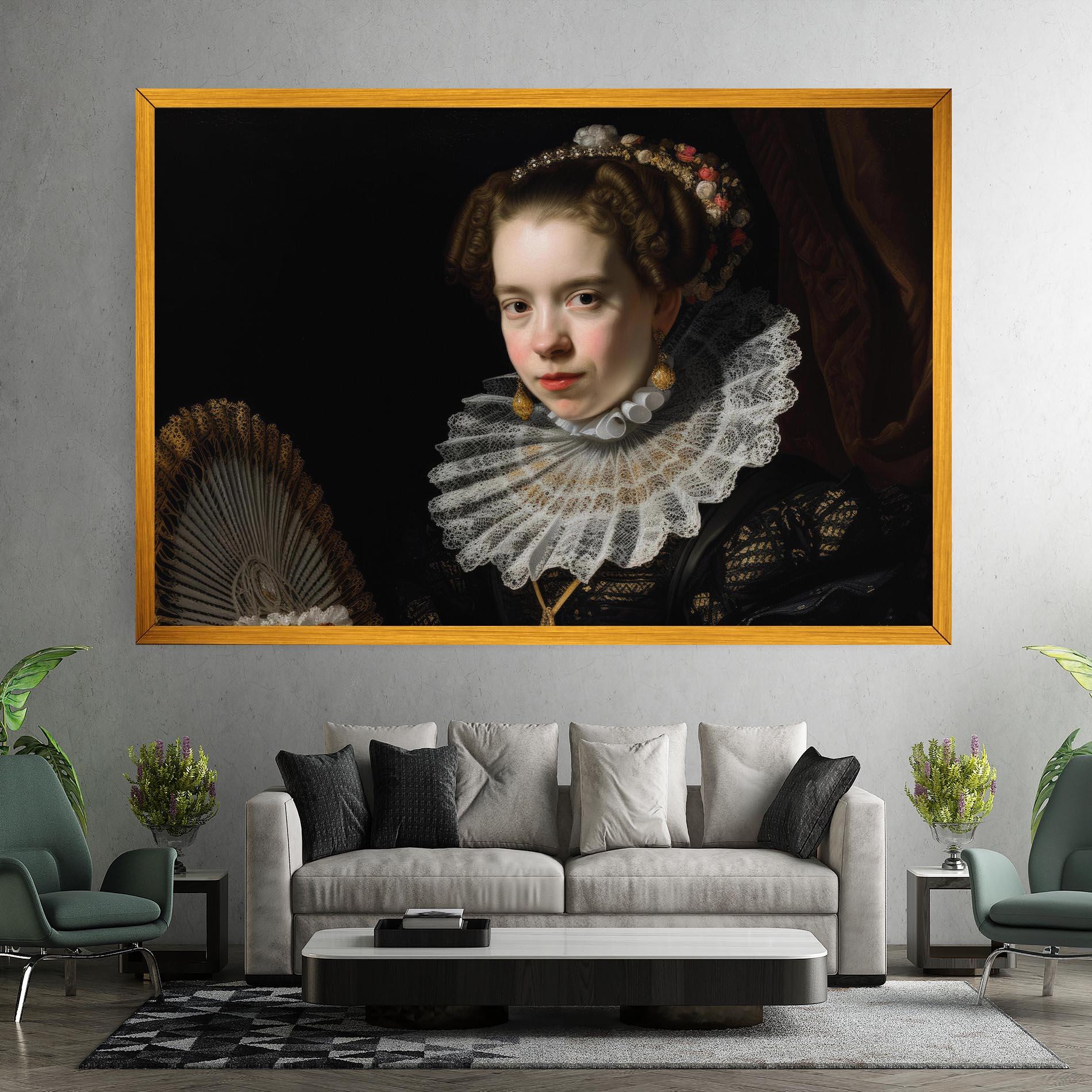 Vászonkép Baroque Lady Portrait mockup 7