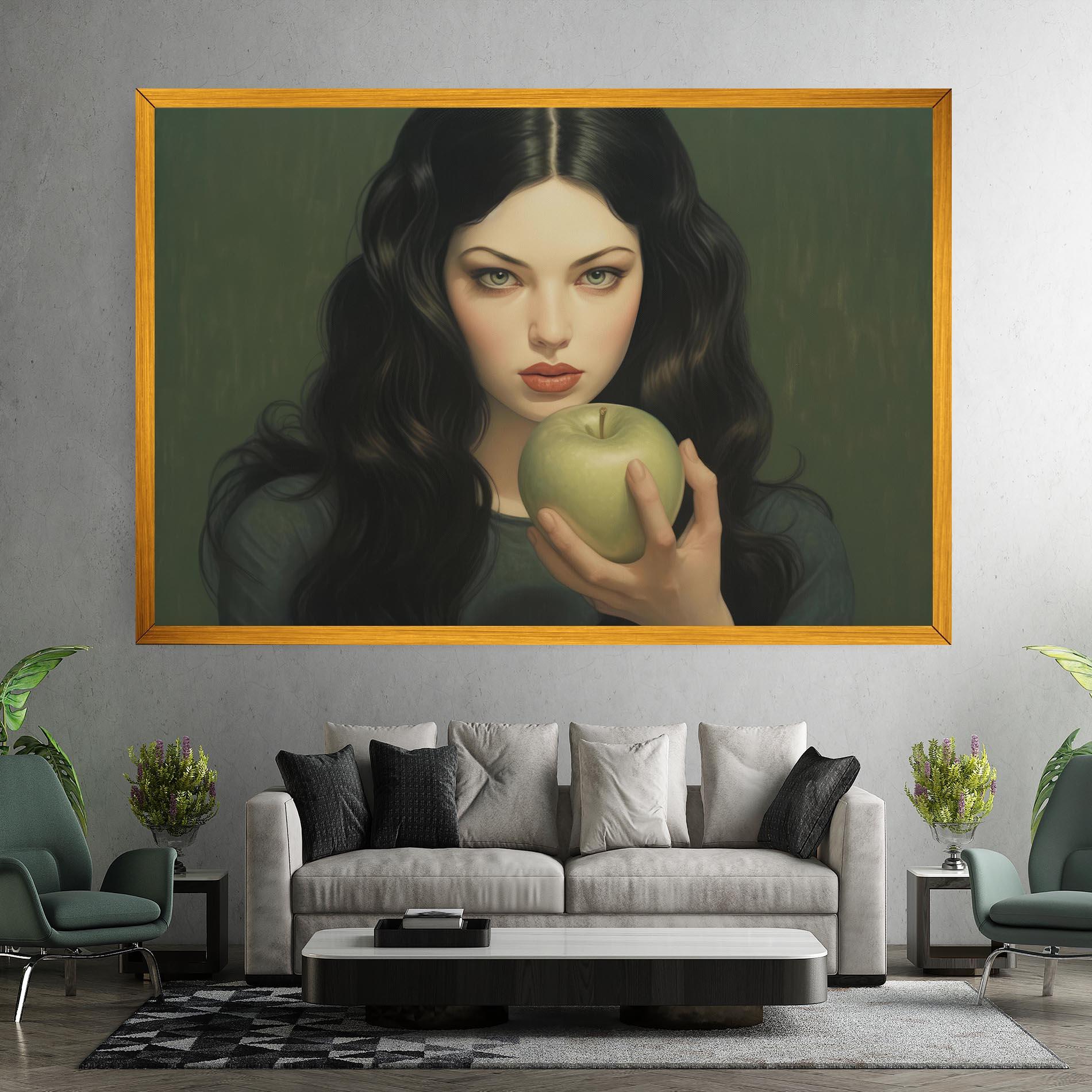 Vászonkép Green Apple Painting mockup 7