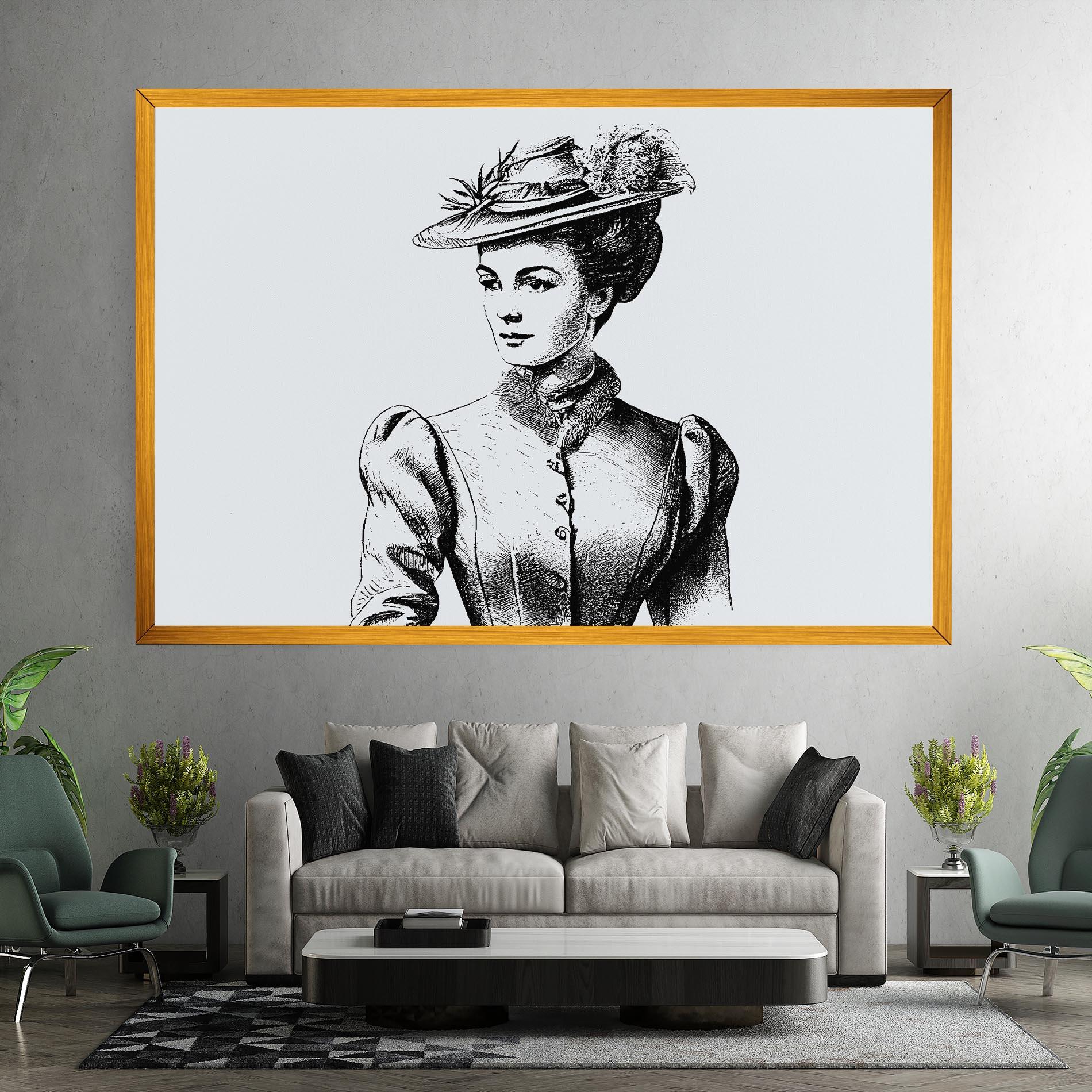 Vászonkép Noble Lady Hat mockup 7