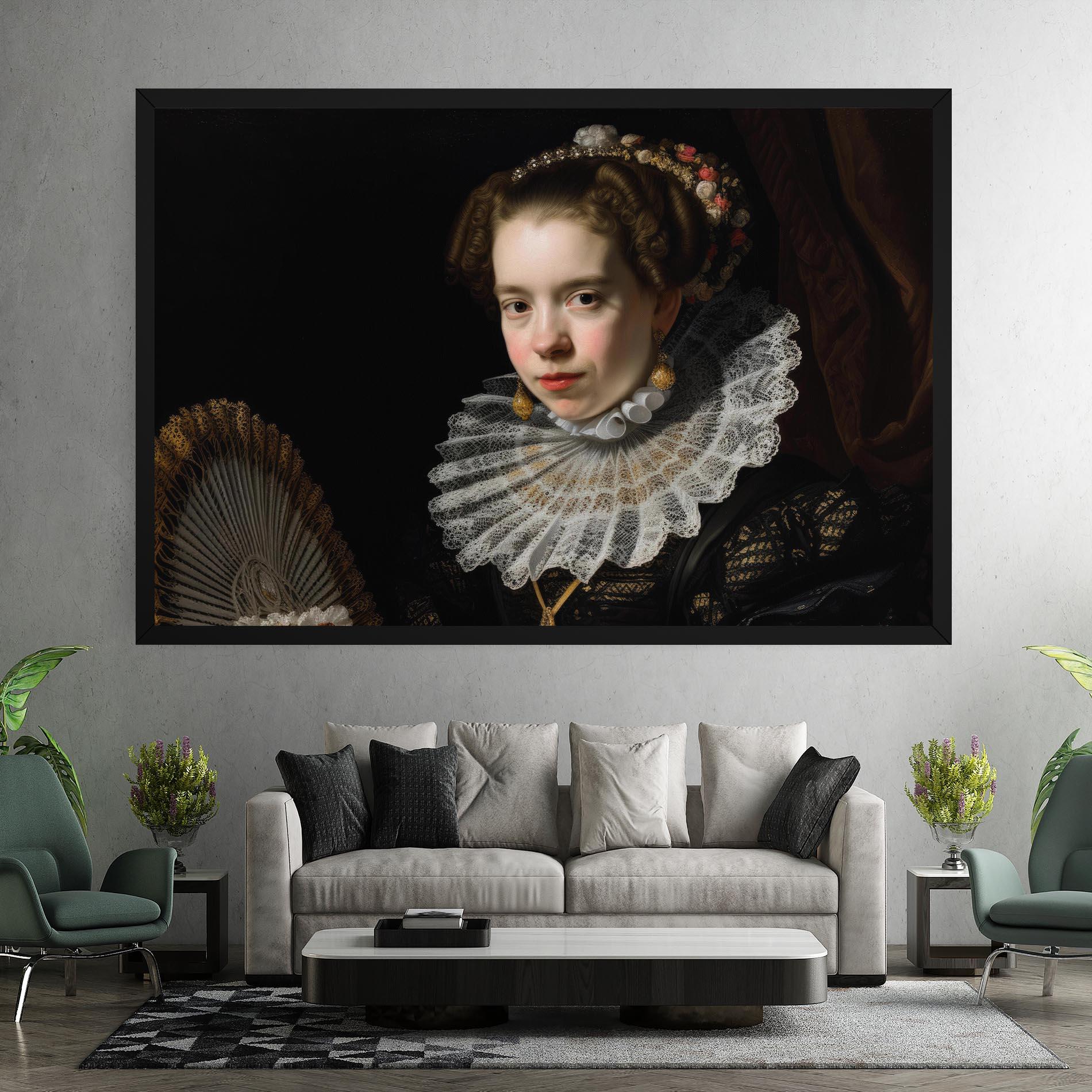 Vászonkép Baroque Lady Portrait mockup 7