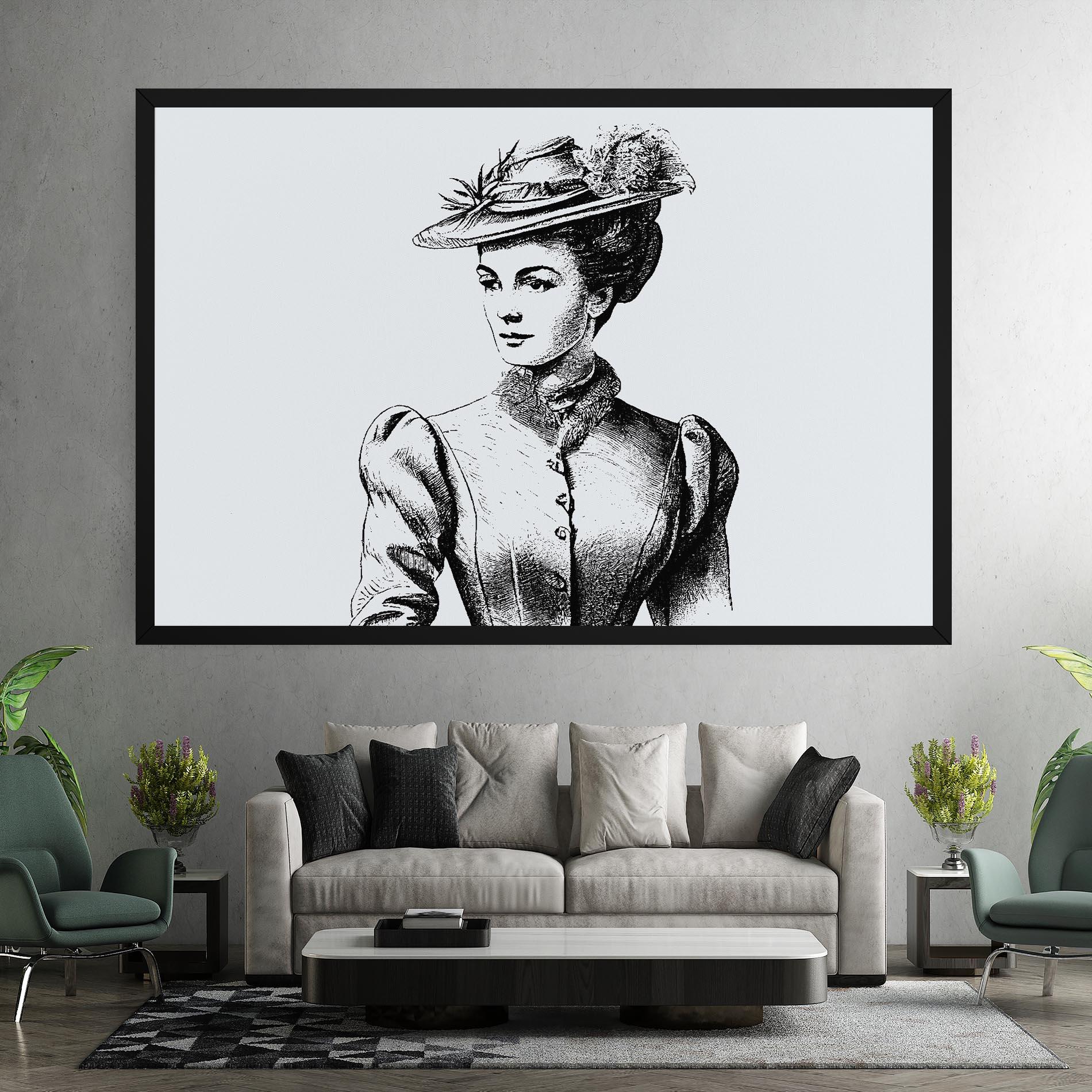 Vászonkép Noble Lady Hat mockup 7