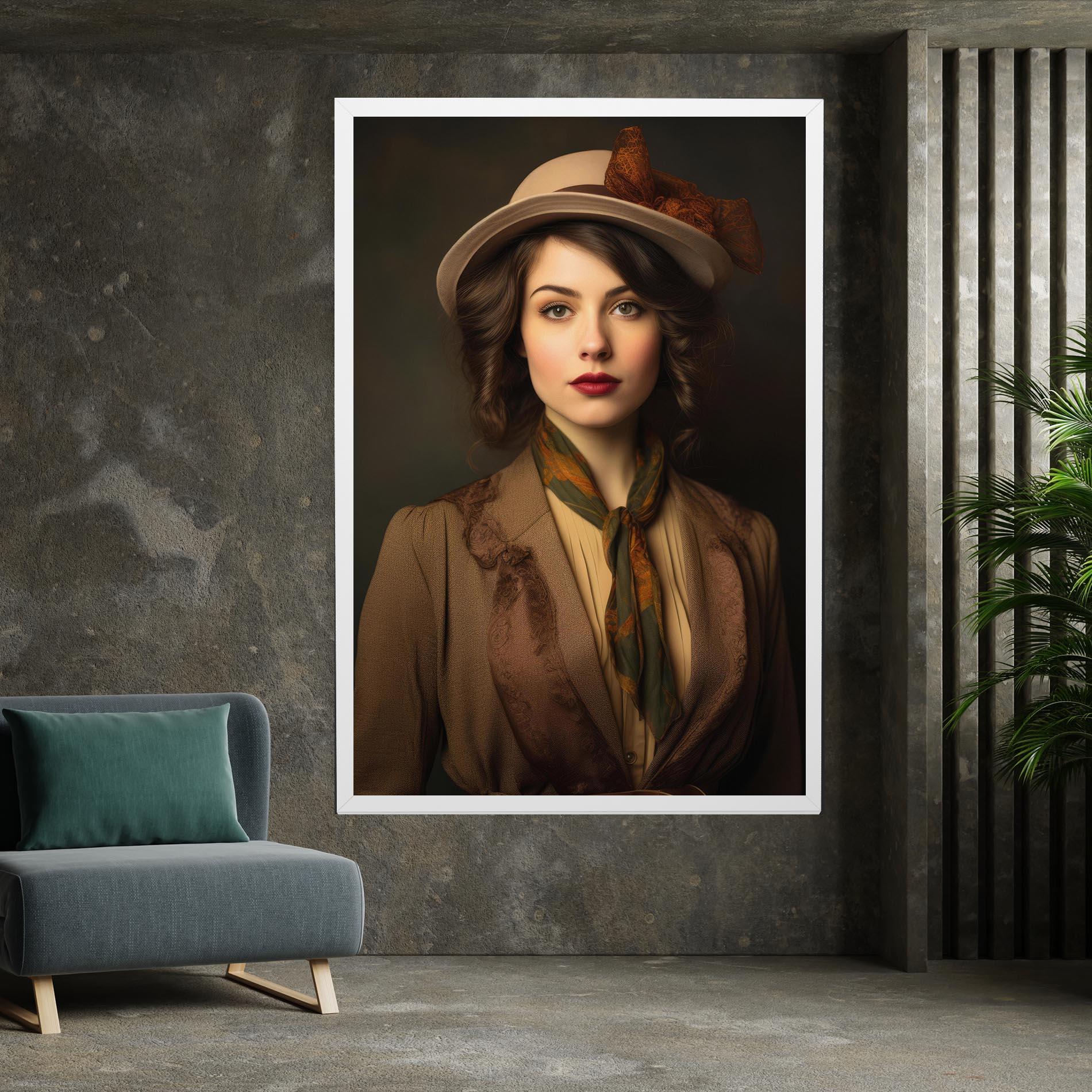 Vászonkép Cream Vintage Hat mockup 7