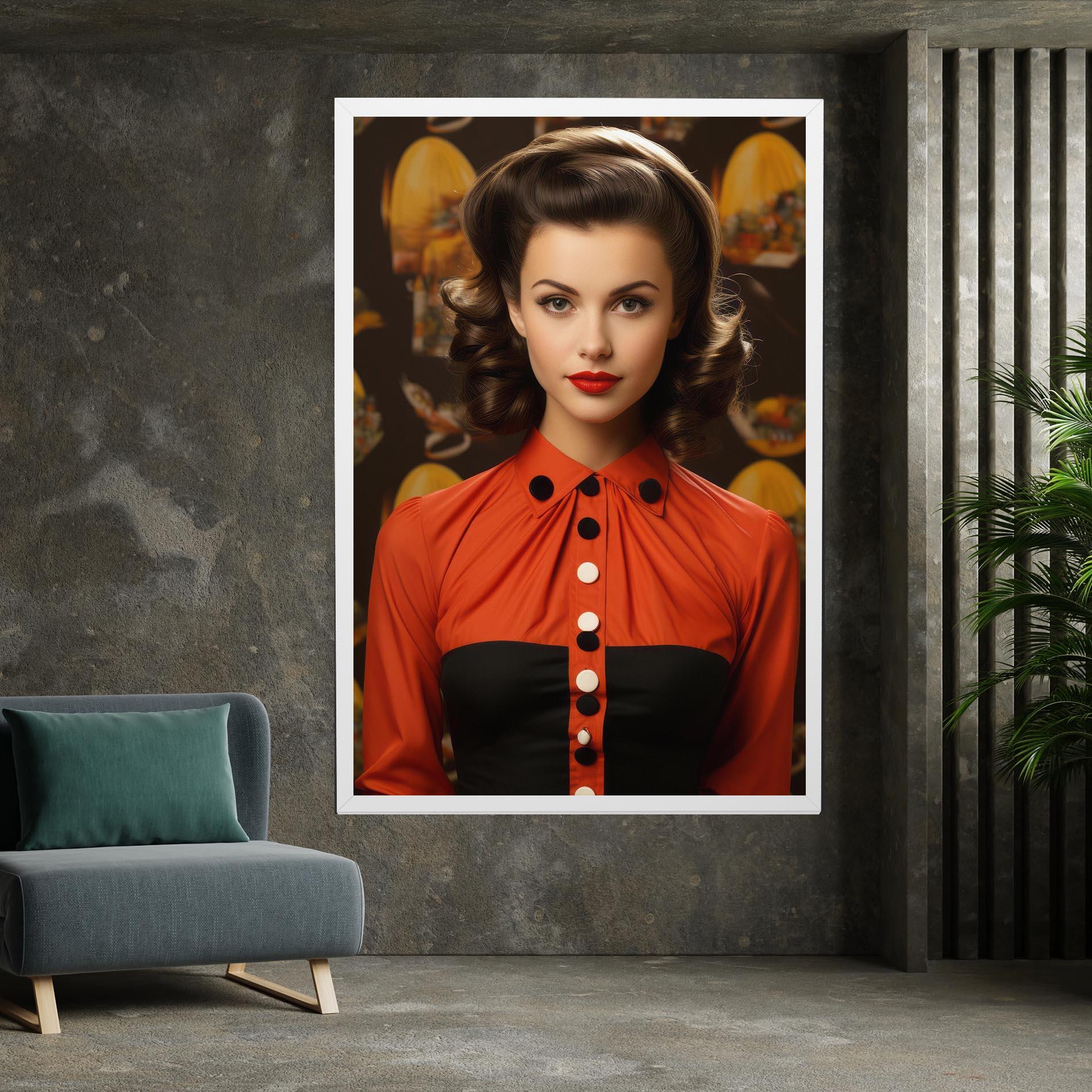 Vászonkép Vintage Red Black mockup 7