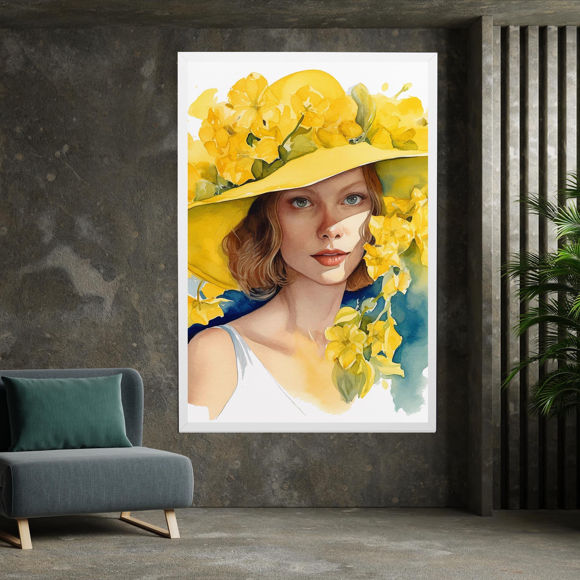 Vászonkép Yellow Hat Flowers mockup 7