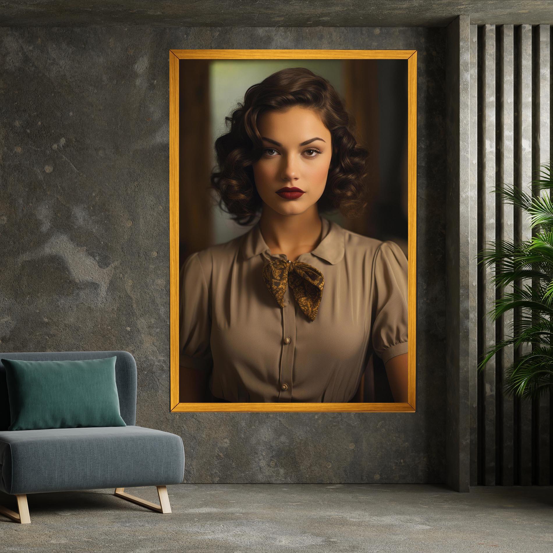 Vászonkép Beige Vintage Blouse mockup 7