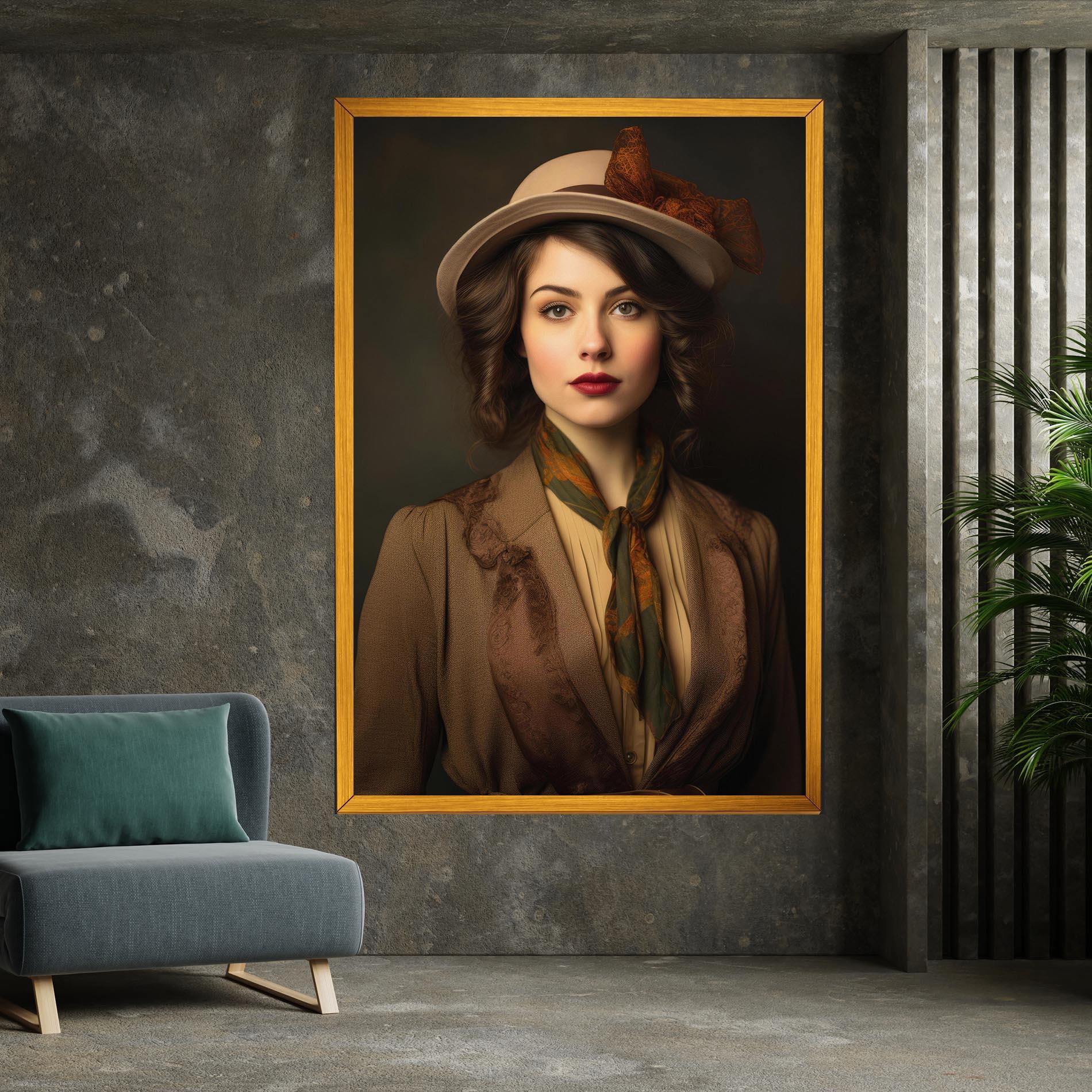 Vászonkép Cream Vintage Hat mockup 7