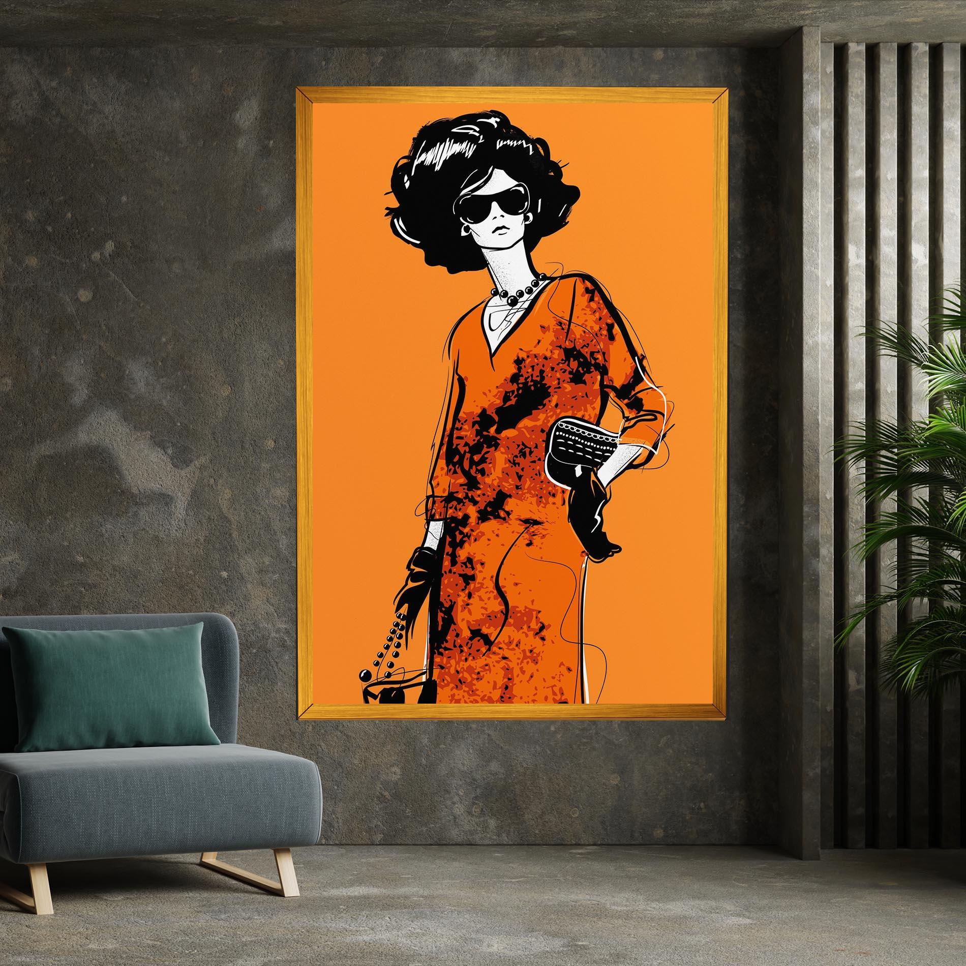 Vászonkép Old Orange Dress mockup 7