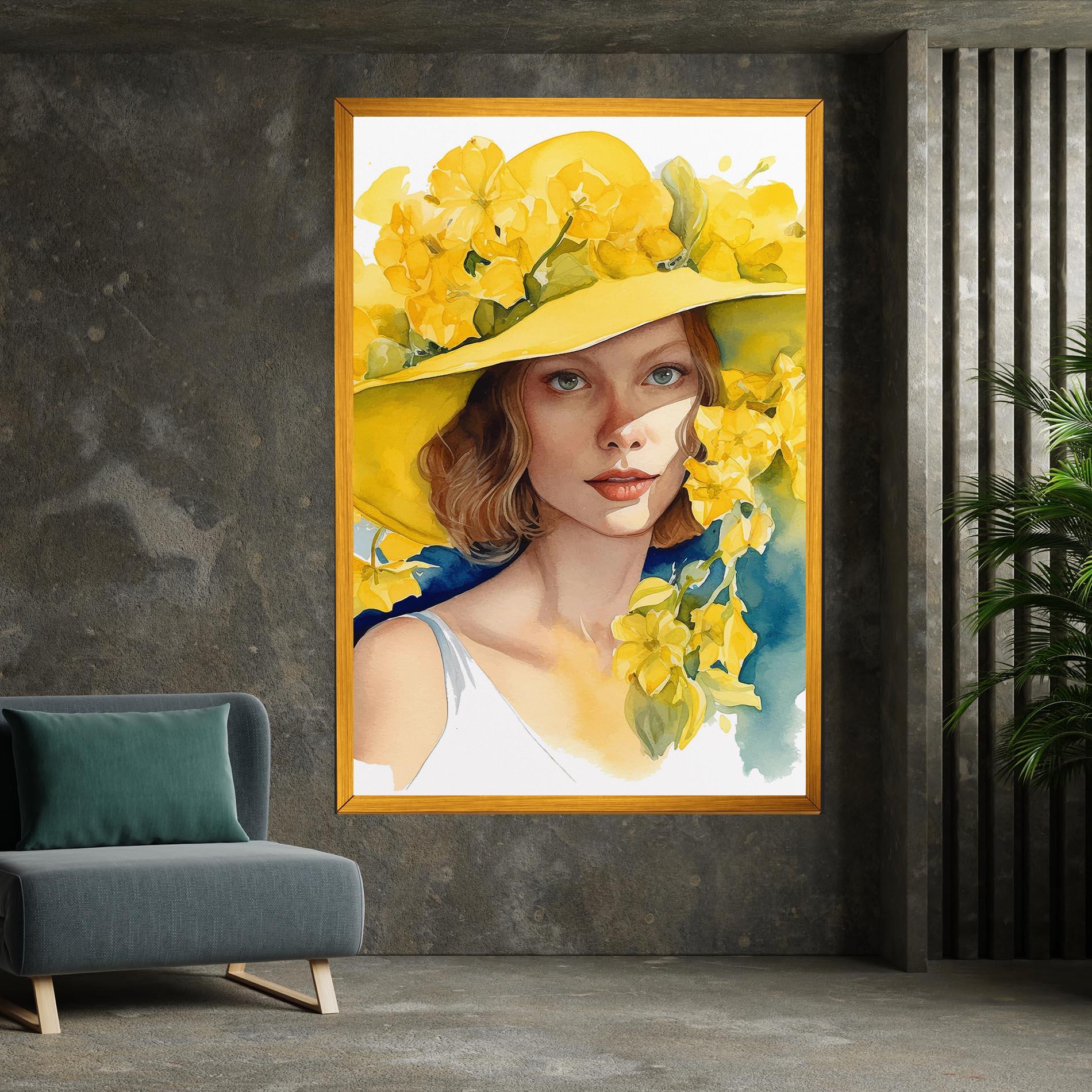 Vászonkép Yellow Hat Flowers mockup 7