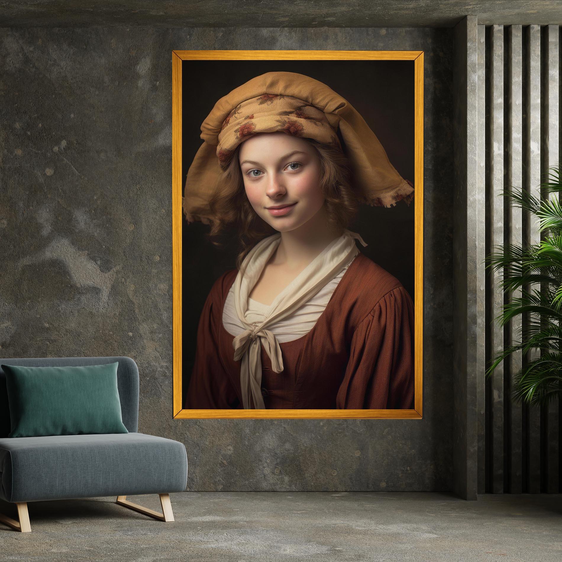 Vászonkép Young Vintage Woman mockup 7