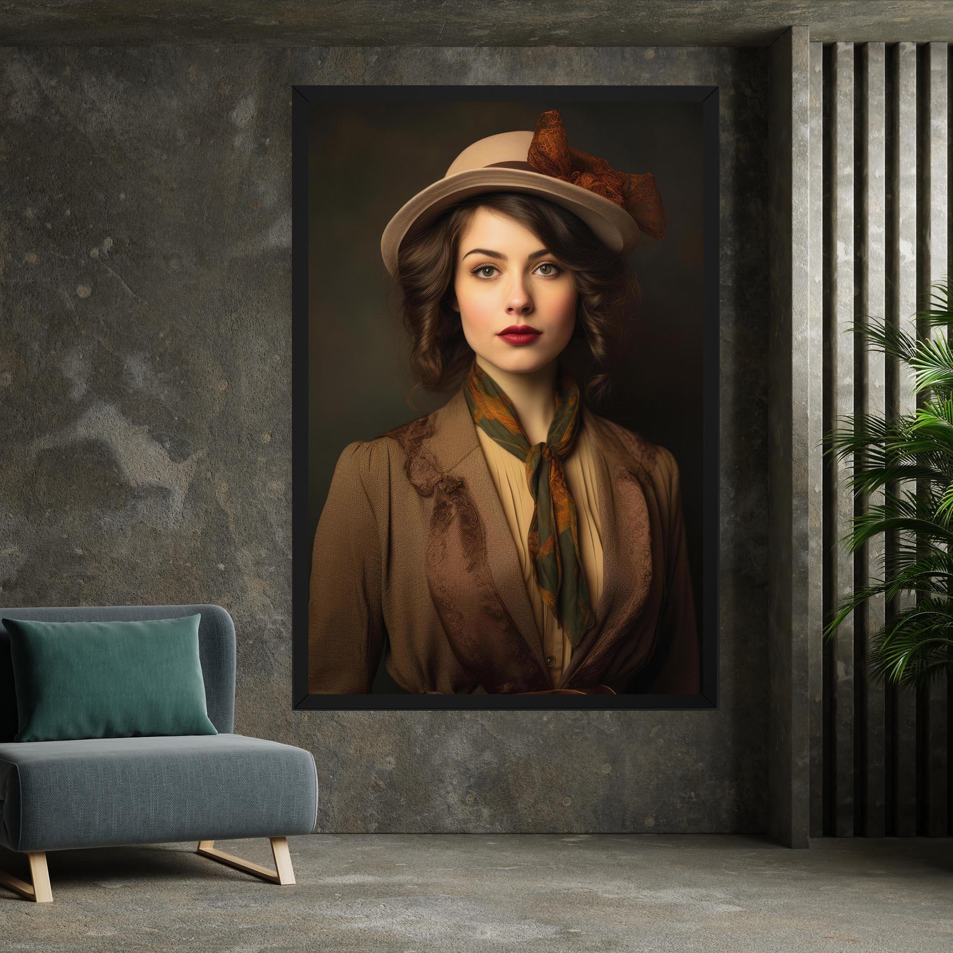 Vászonkép Cream Vintage Hat mockup 7