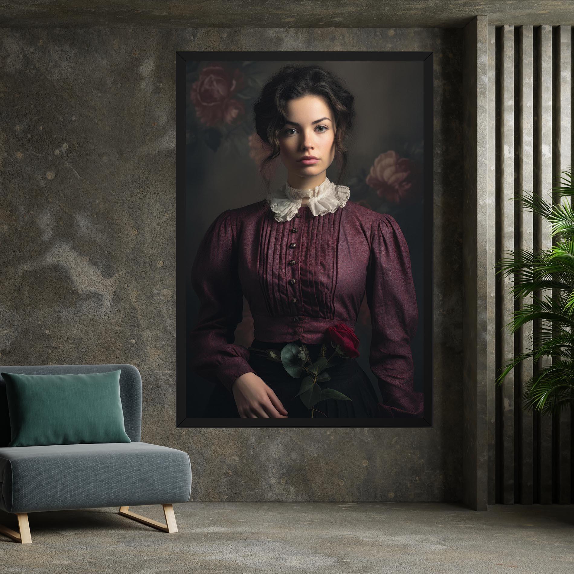 Vászonkép Holding Vintage Rose mockup 7