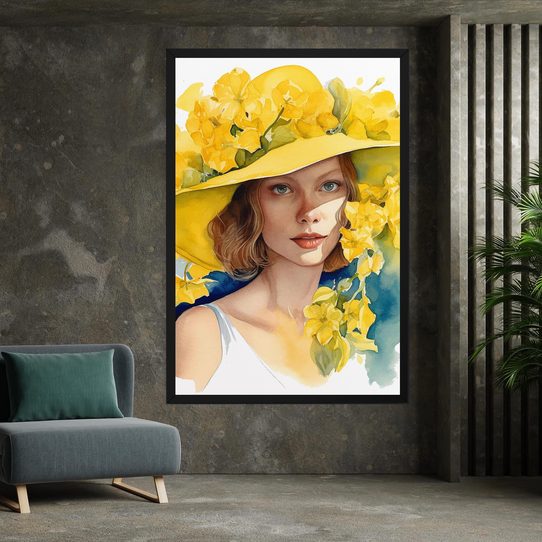 Vászonkép Yellow Hat Flowers mockup 7