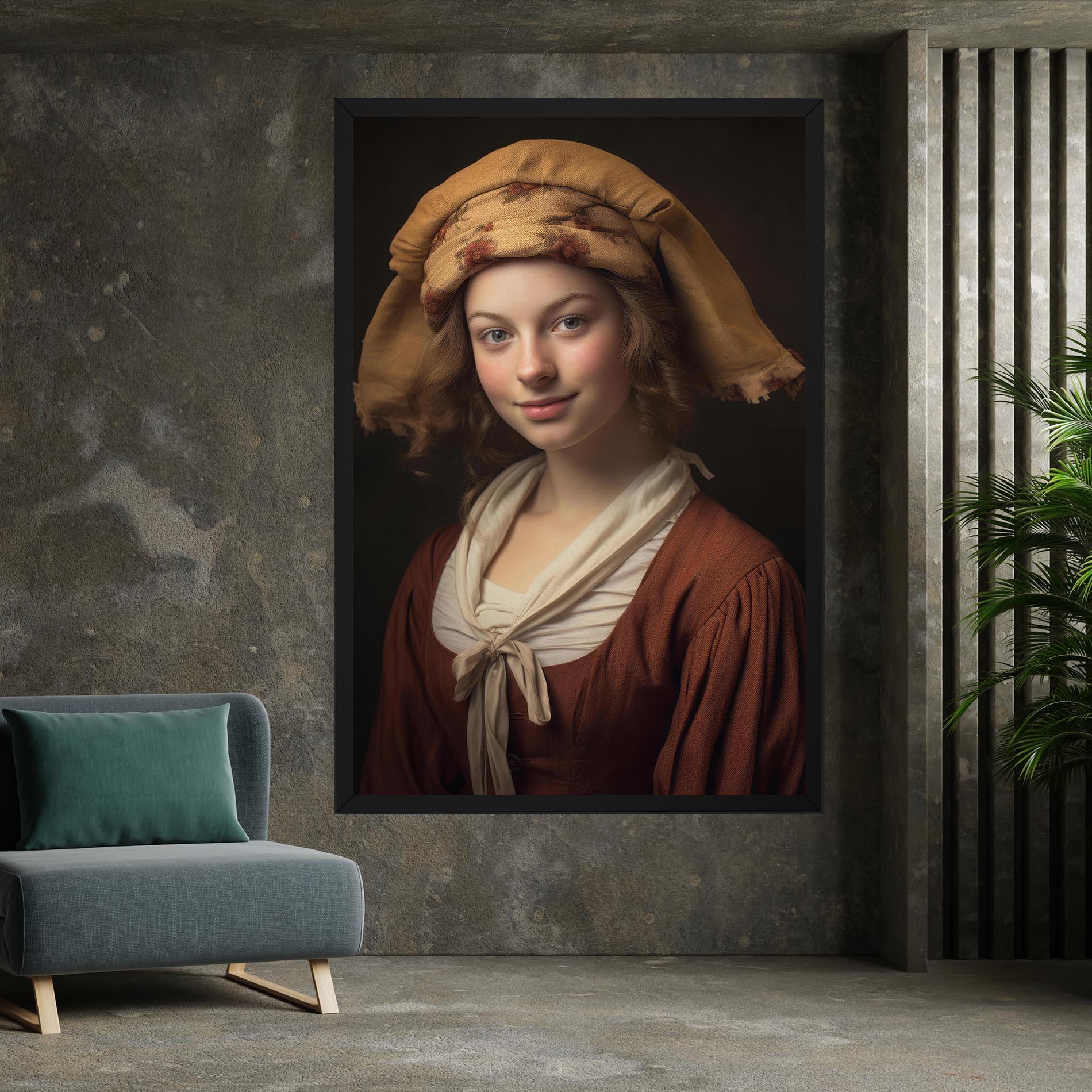 Vászonkép Young Vintage Woman mockup 7