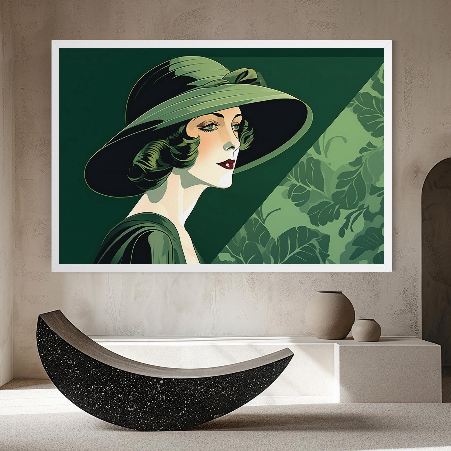 Vászonkép Green Woman Painting mockup 8